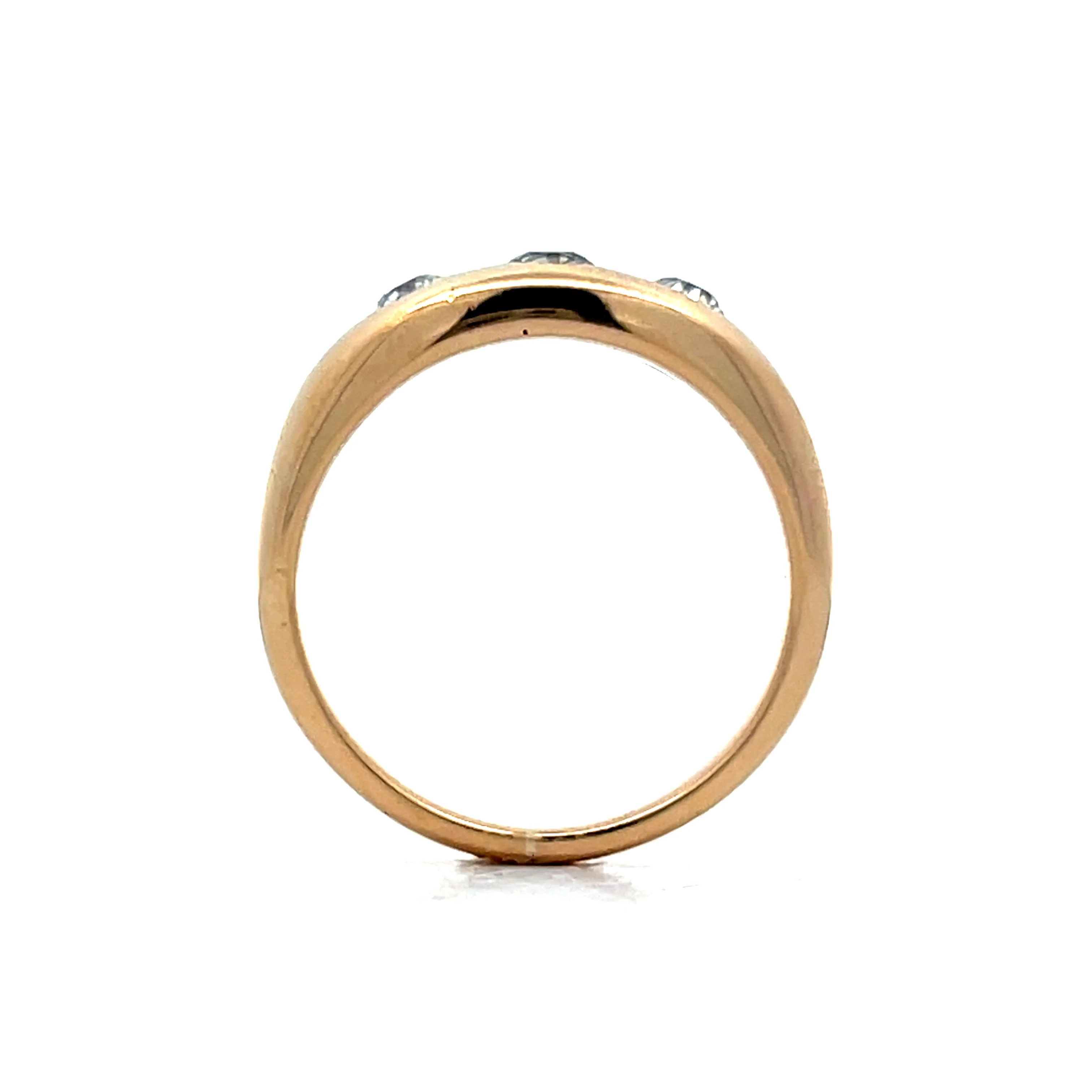 .36 Antique Victorian Flush Set Three Stone Ring in 14k - Image 4