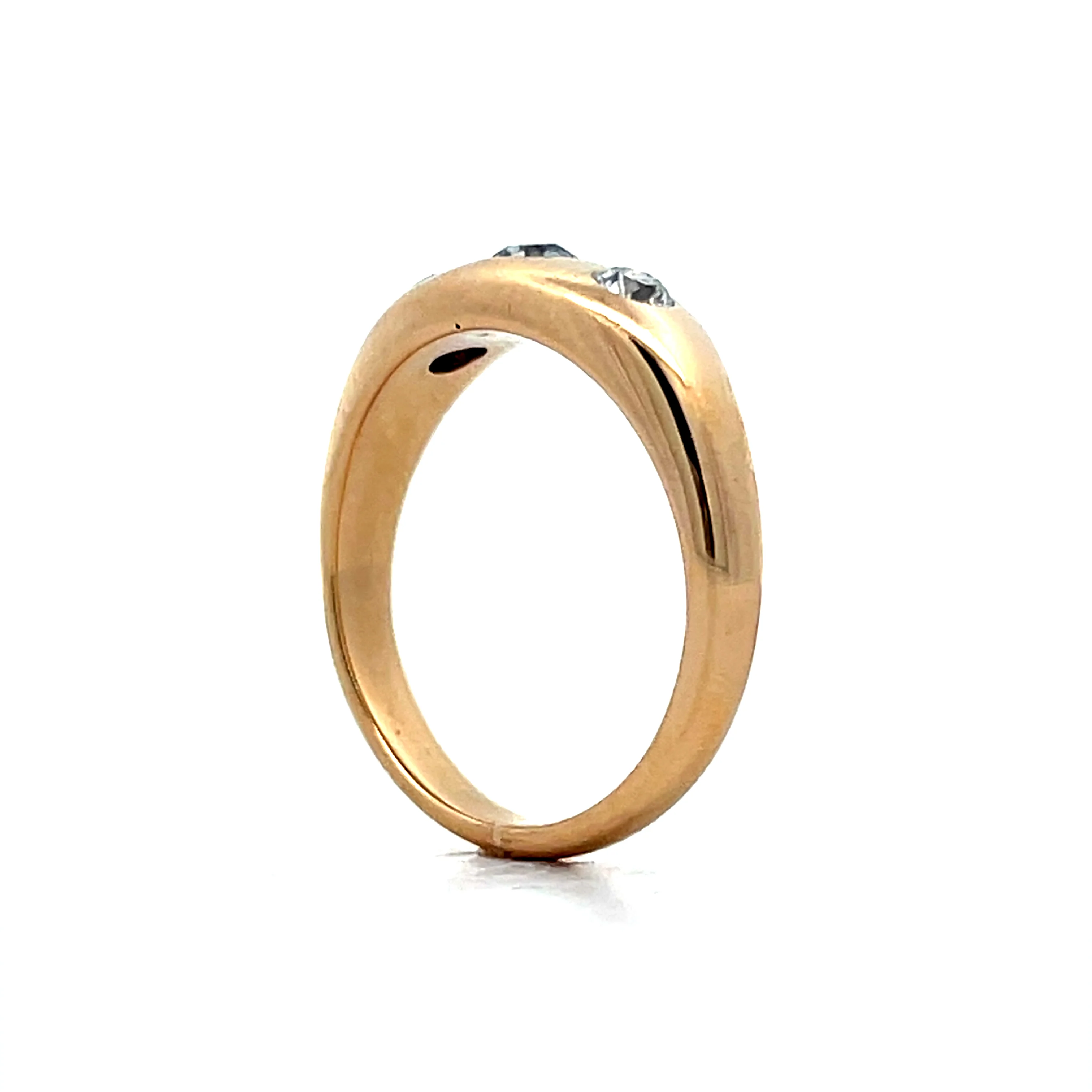 .36 Antique Victorian Flush Set Three Stone Ring in 14k - Image 5