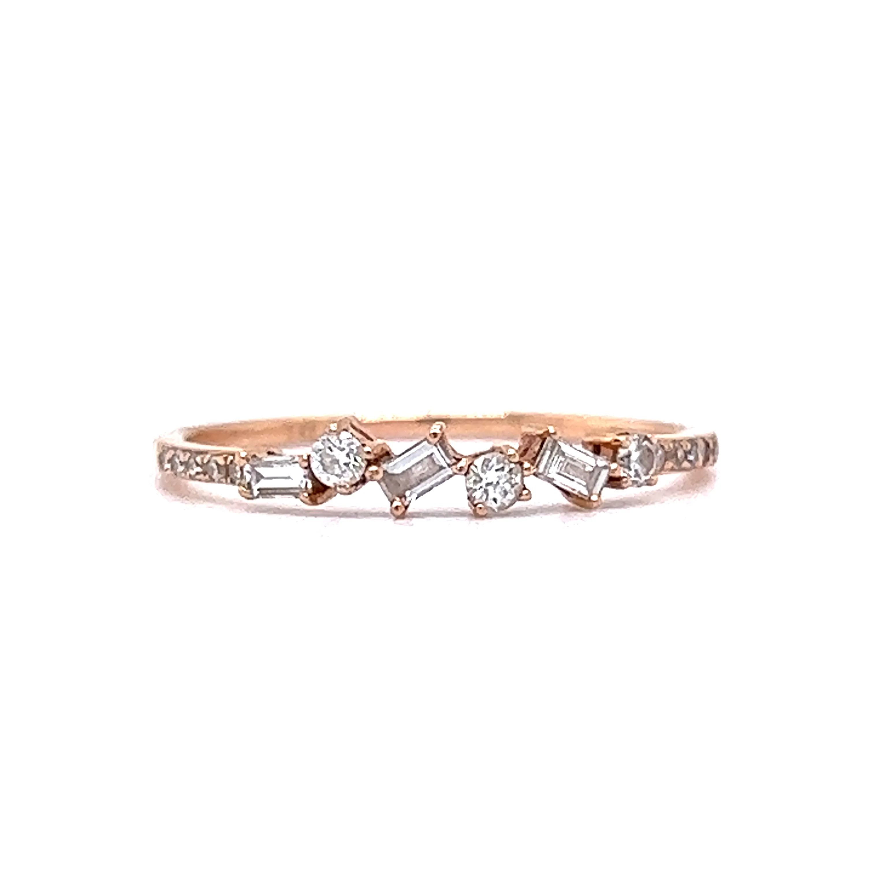.36 Baguette Diamond Stacking Band in 14k Rose Gold