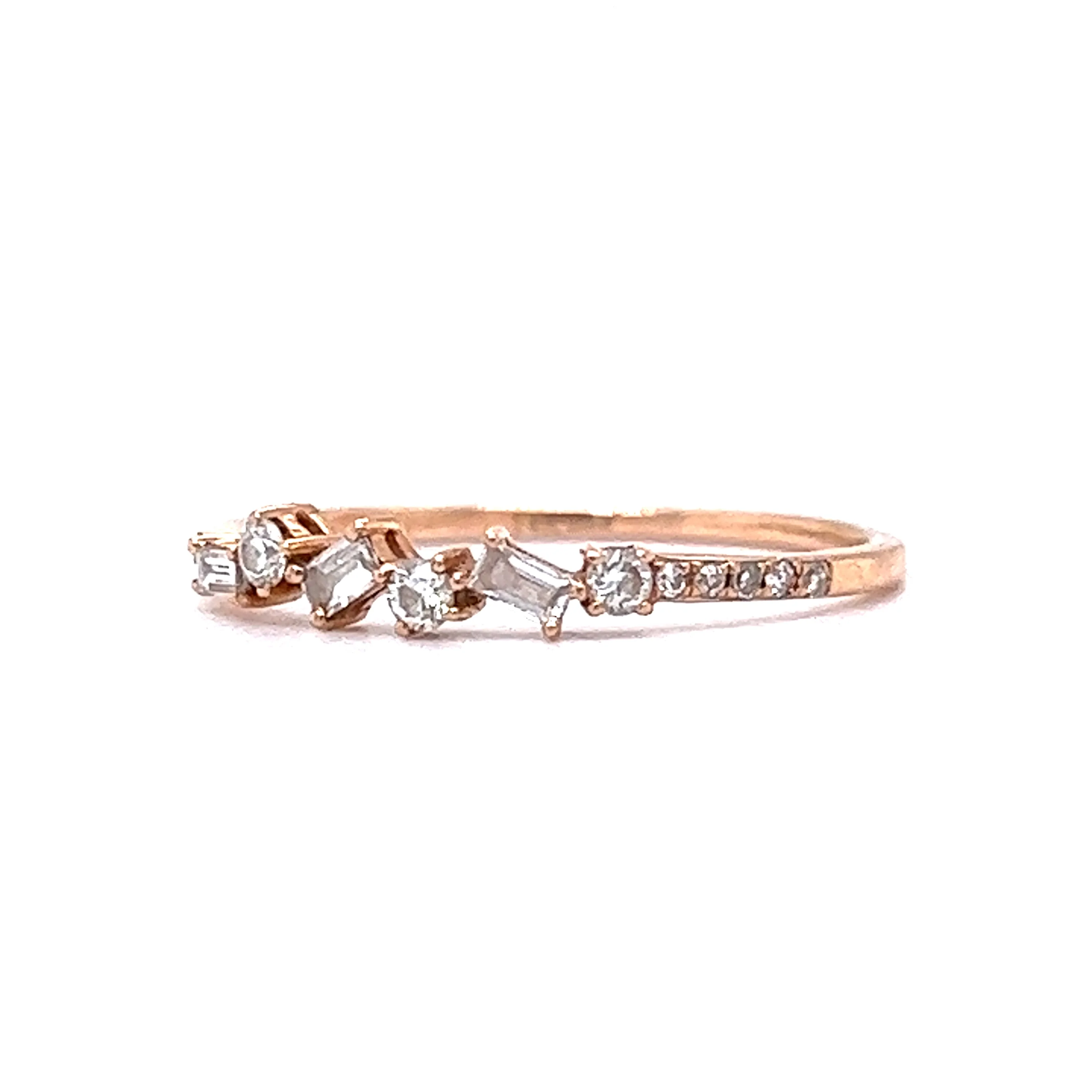 .36 Baguette Diamond Stacking Band in 14k Rose Gold - Image 2