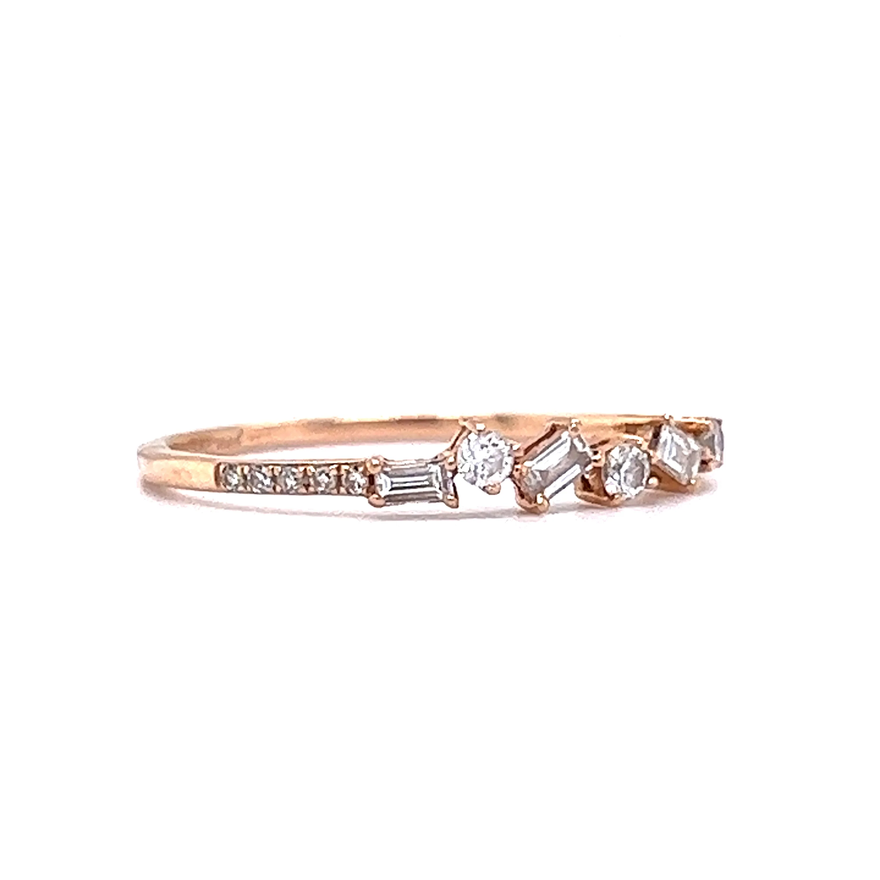 .36 Baguette Diamond Stacking Band in 14k Rose Gold - Image 3