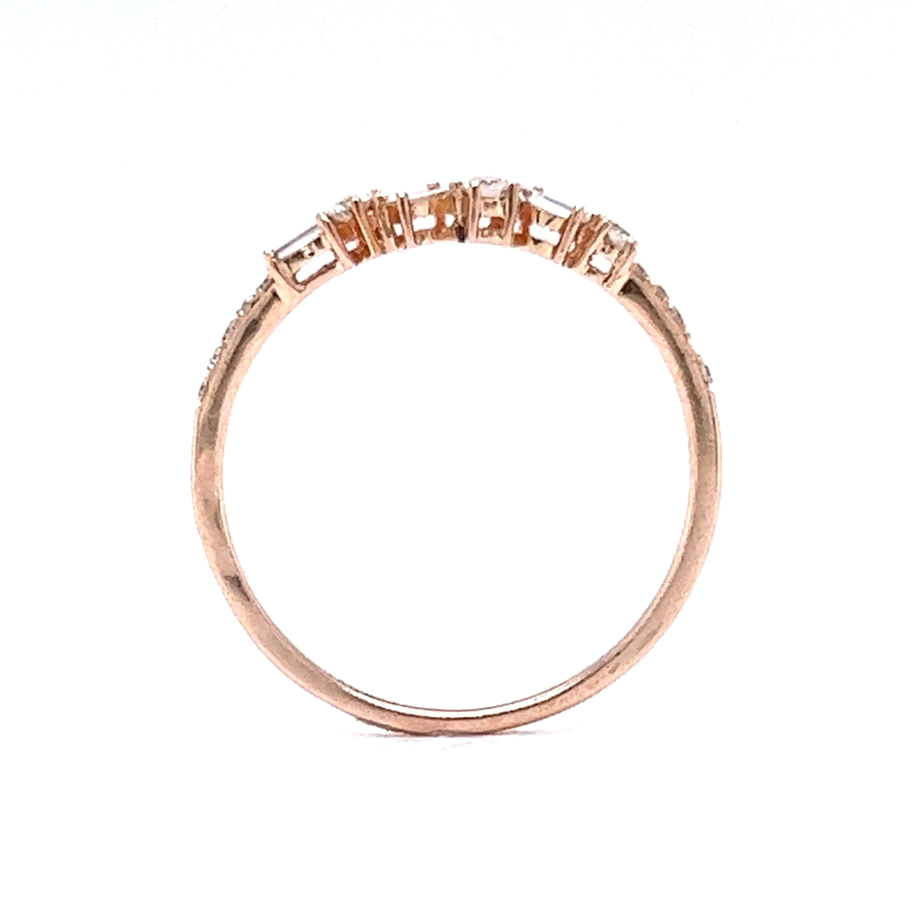 .36 Baguette Diamond Stacking Band in 14k Rose Gold - Image 4