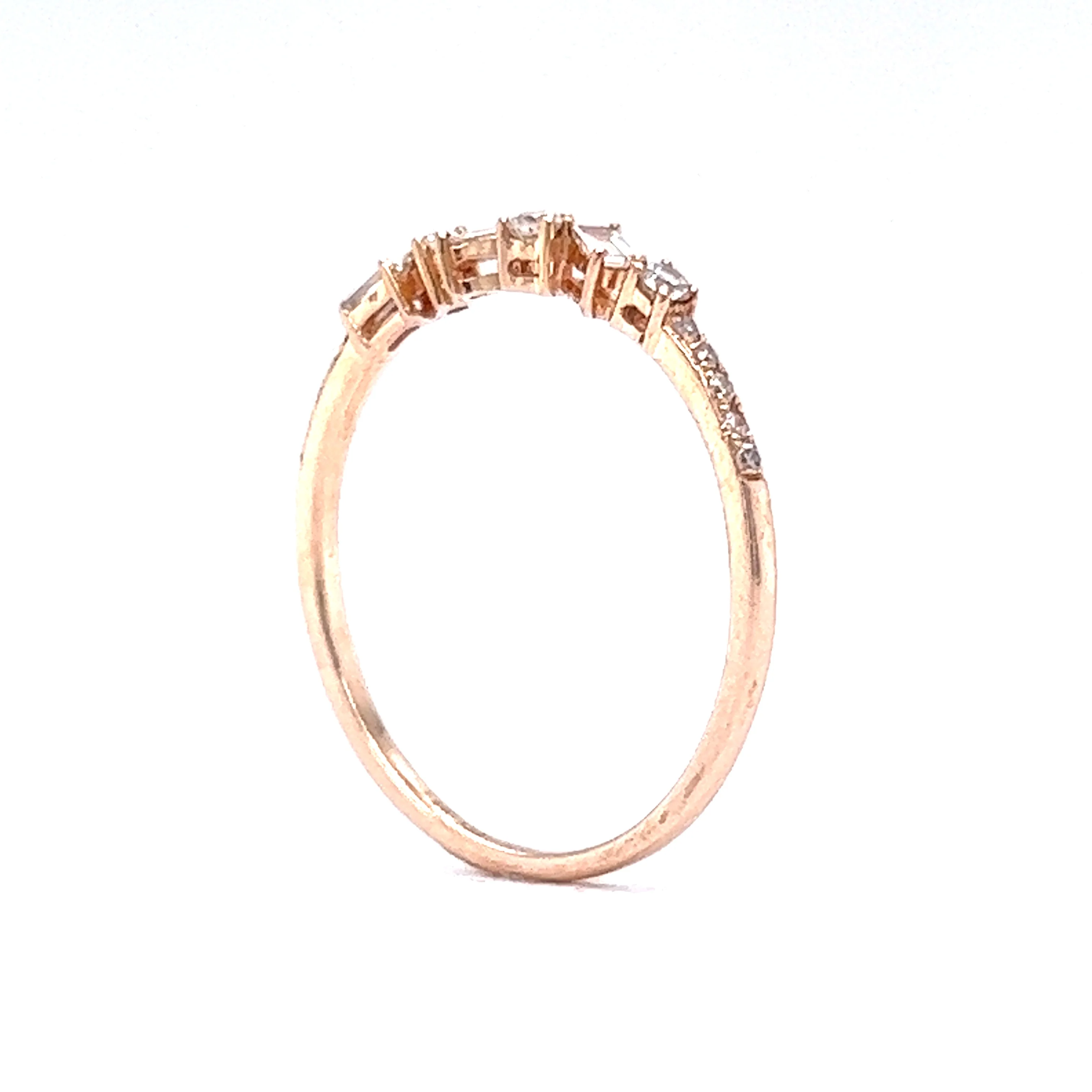 .36 Baguette Diamond Stacking Band in 14k Rose Gold - Image 5
