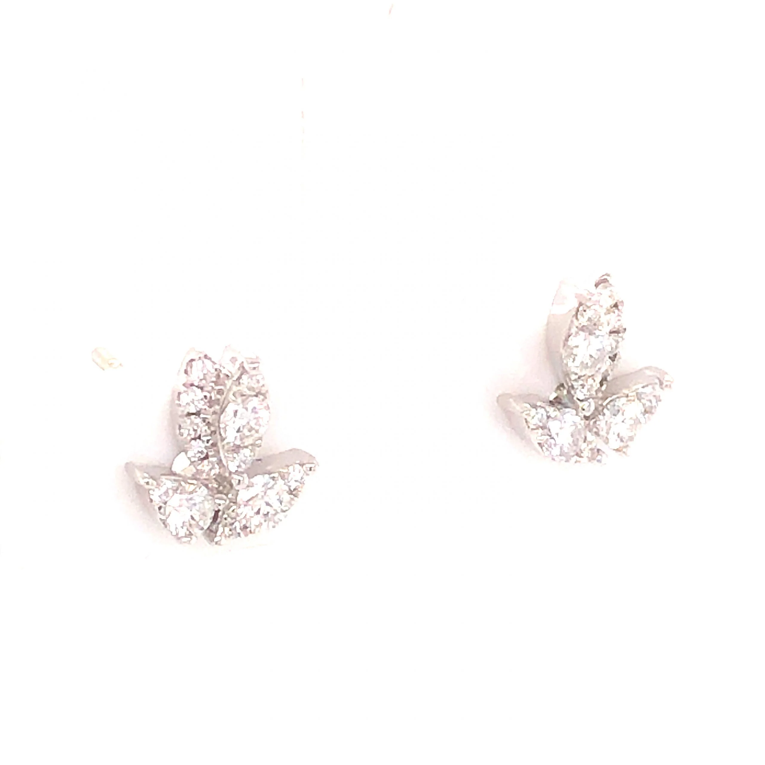 .36 Diamond Cluster Stud Earrings in 18k White Gold - Image 3