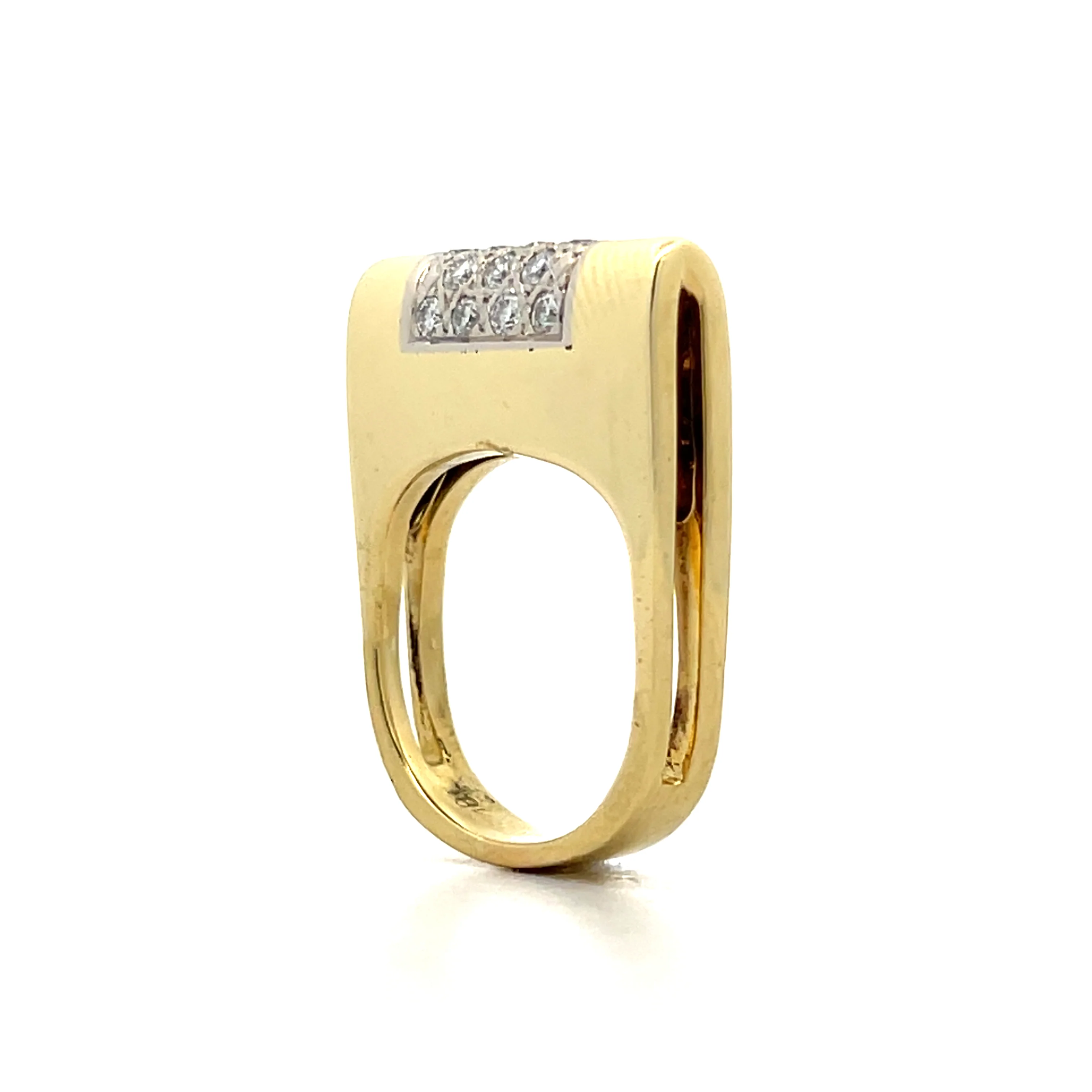 .36 Diamond Saddle Style Cocktail Ring in 18k - Image 5