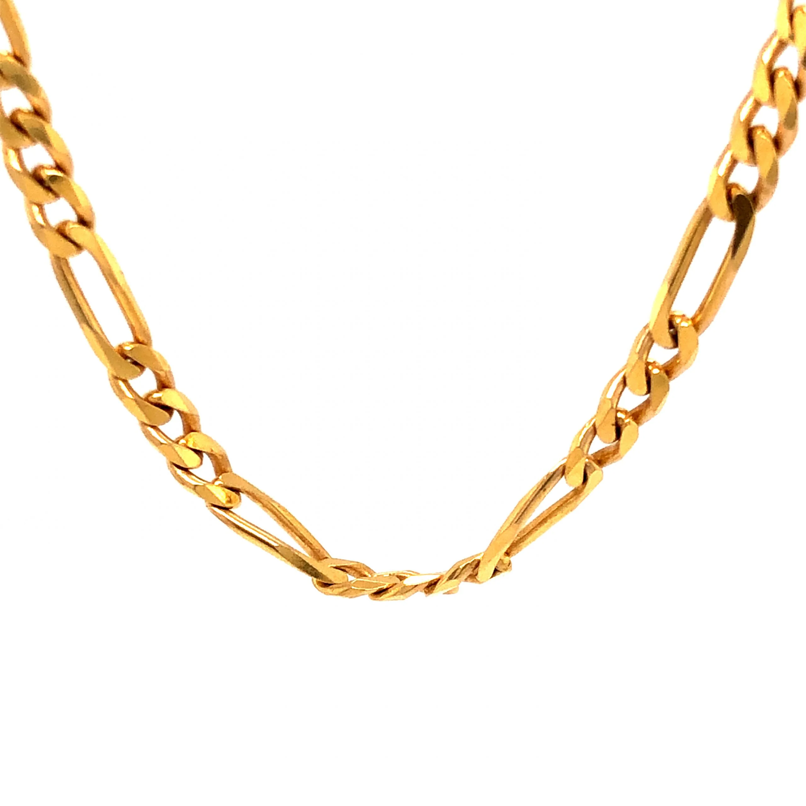 36 Inch Figaro Chain Necklace in 14k Yellow Gold - Image 2