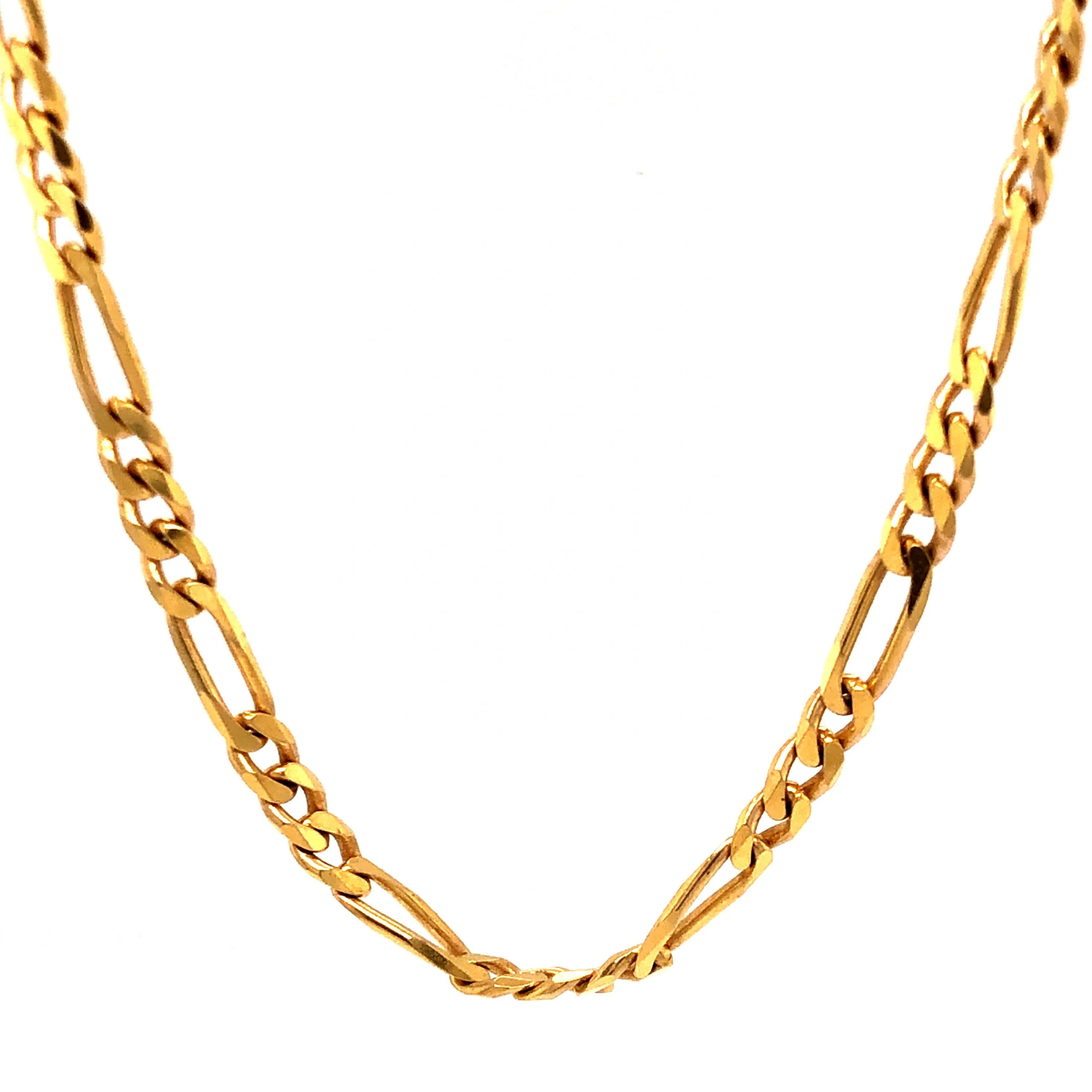 36 Inch Figaro Chain Necklace in 14k Yellow Gold - Image 3