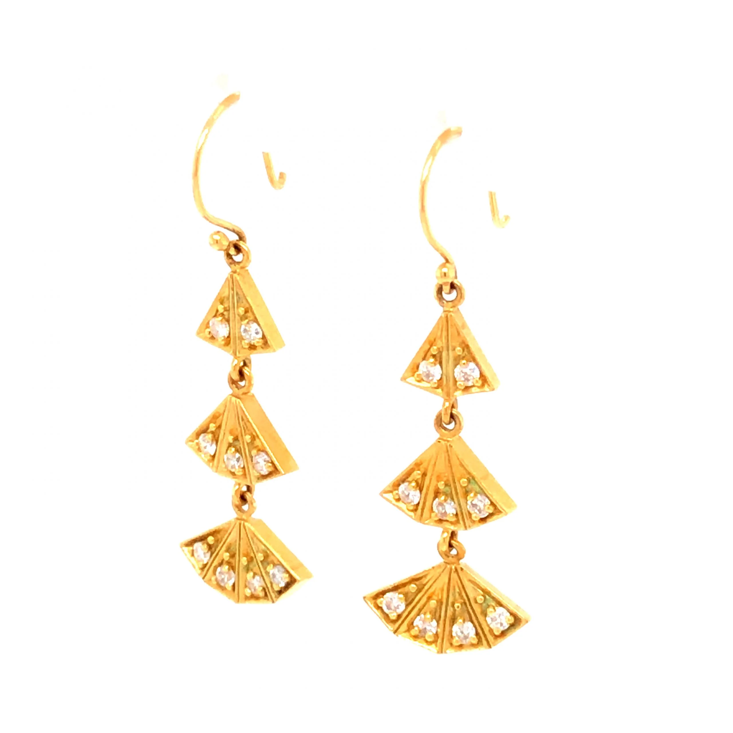 .36 Mizuki Diamond Earrings in 14k Yellow Gold - Image 2