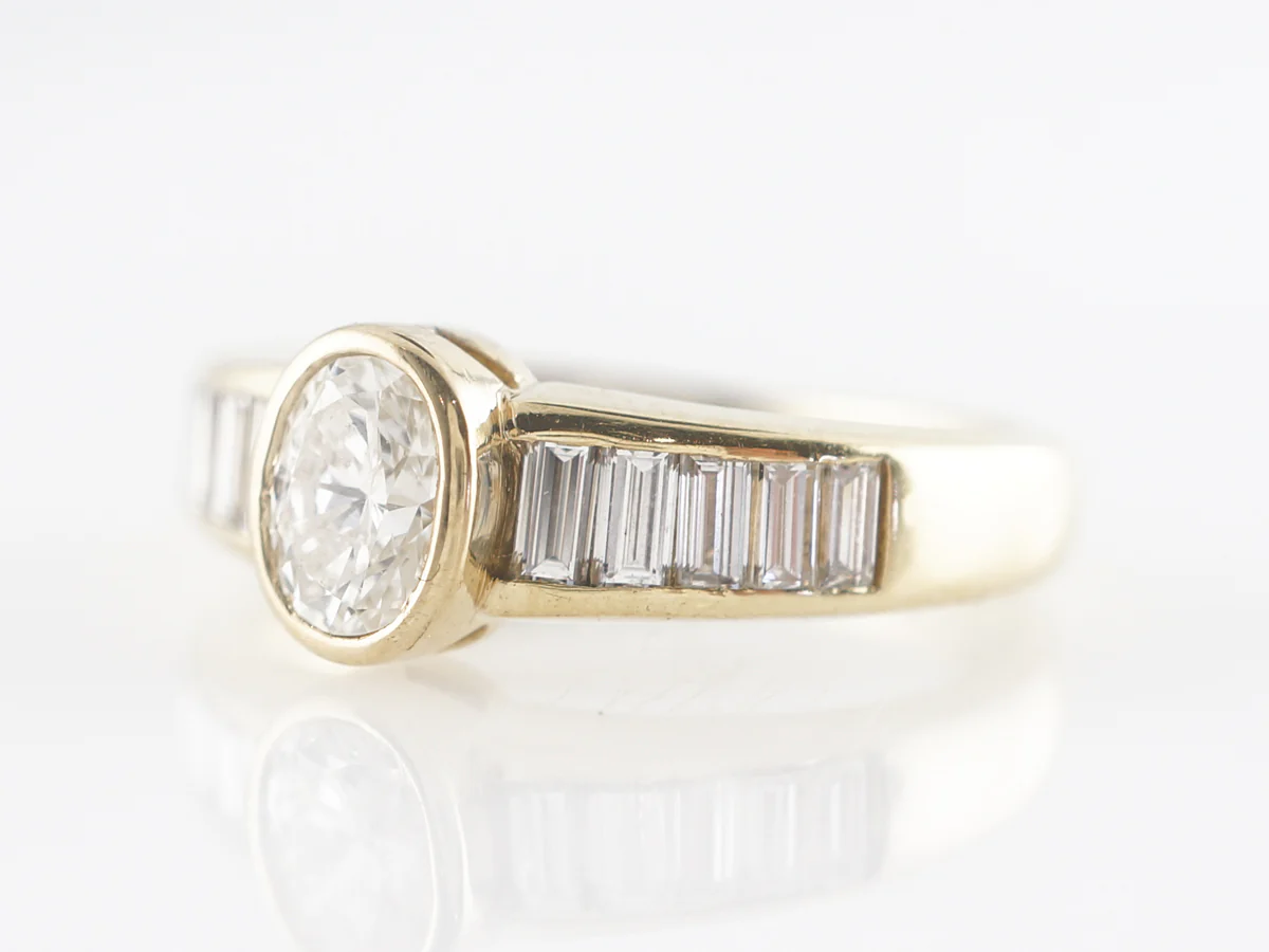 .36 Oval Diamond Engagement Ring in 18k Yellow Gold - Image 2