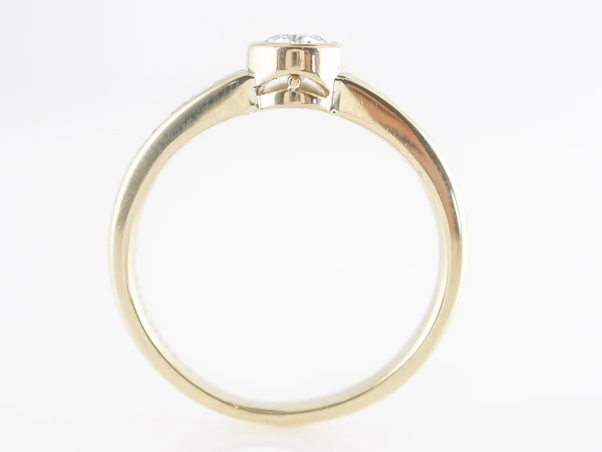 .36 Oval Diamond Engagement Ring in 18k Yellow Gold - Image 4