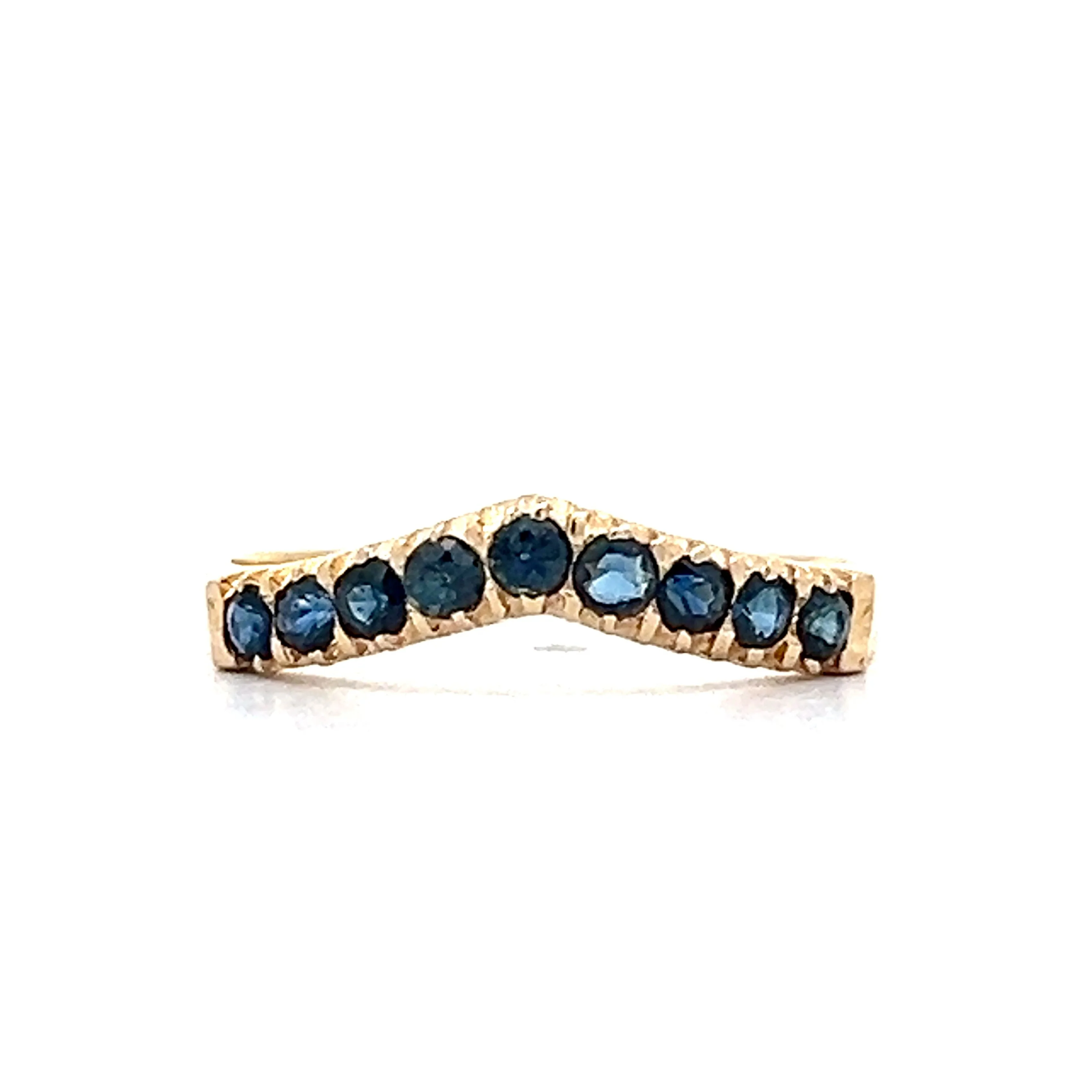 .36 Round Sapphire Contour Band in 14k Yellow Gold