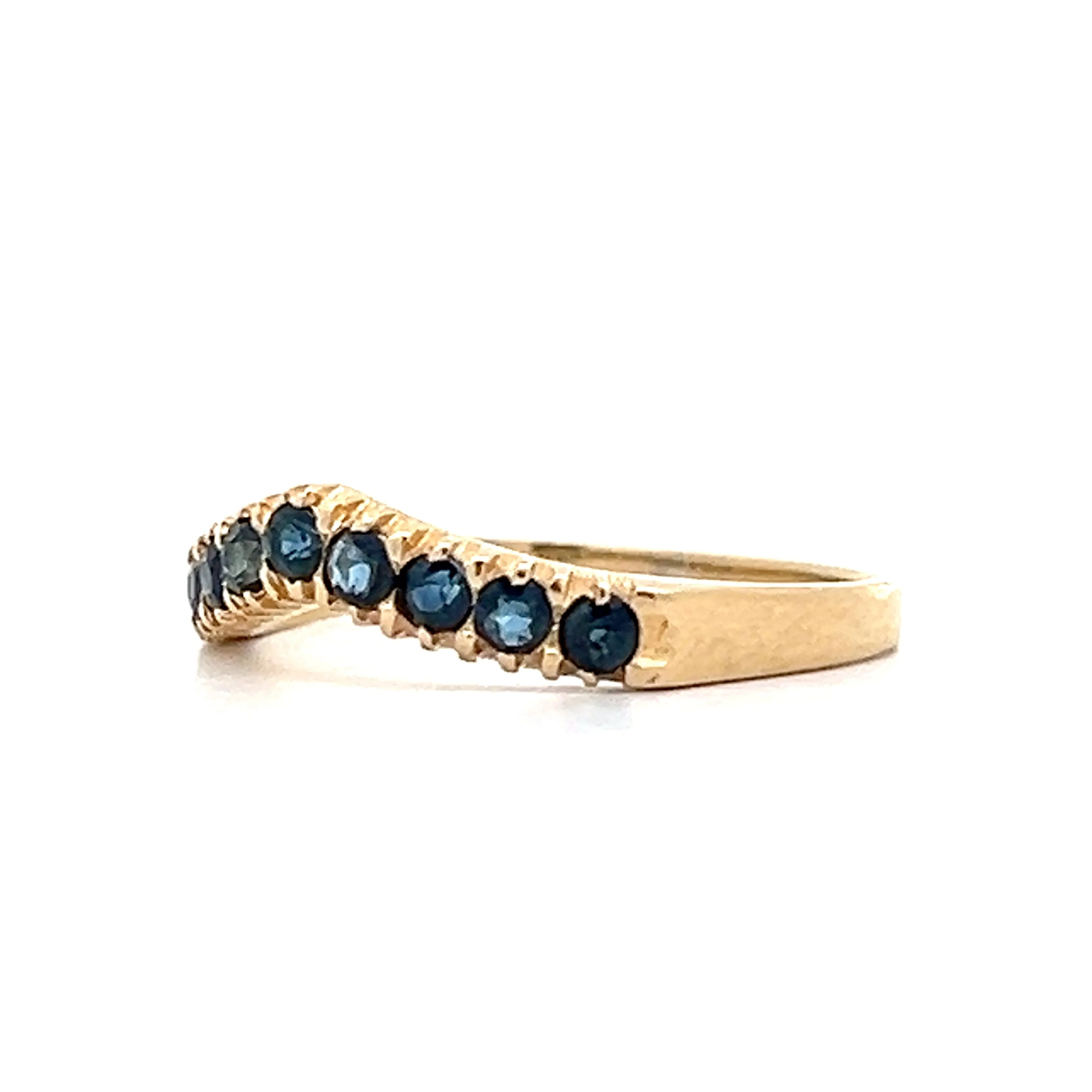 .36 Round Sapphire Contour Band in 14k Yellow Gold - Image 2