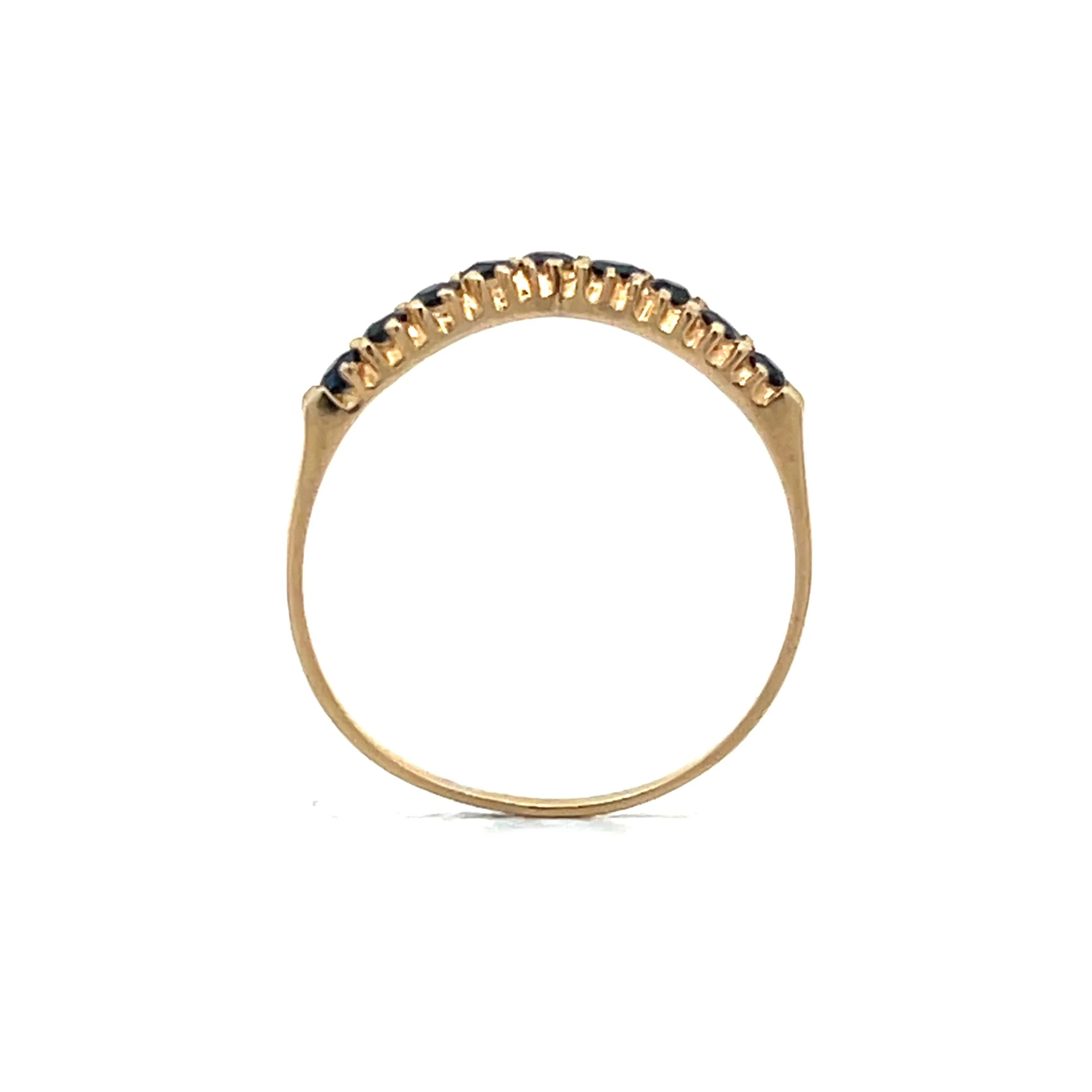 .36 Round Sapphire Contour Band in 14k Yellow Gold - Image 4