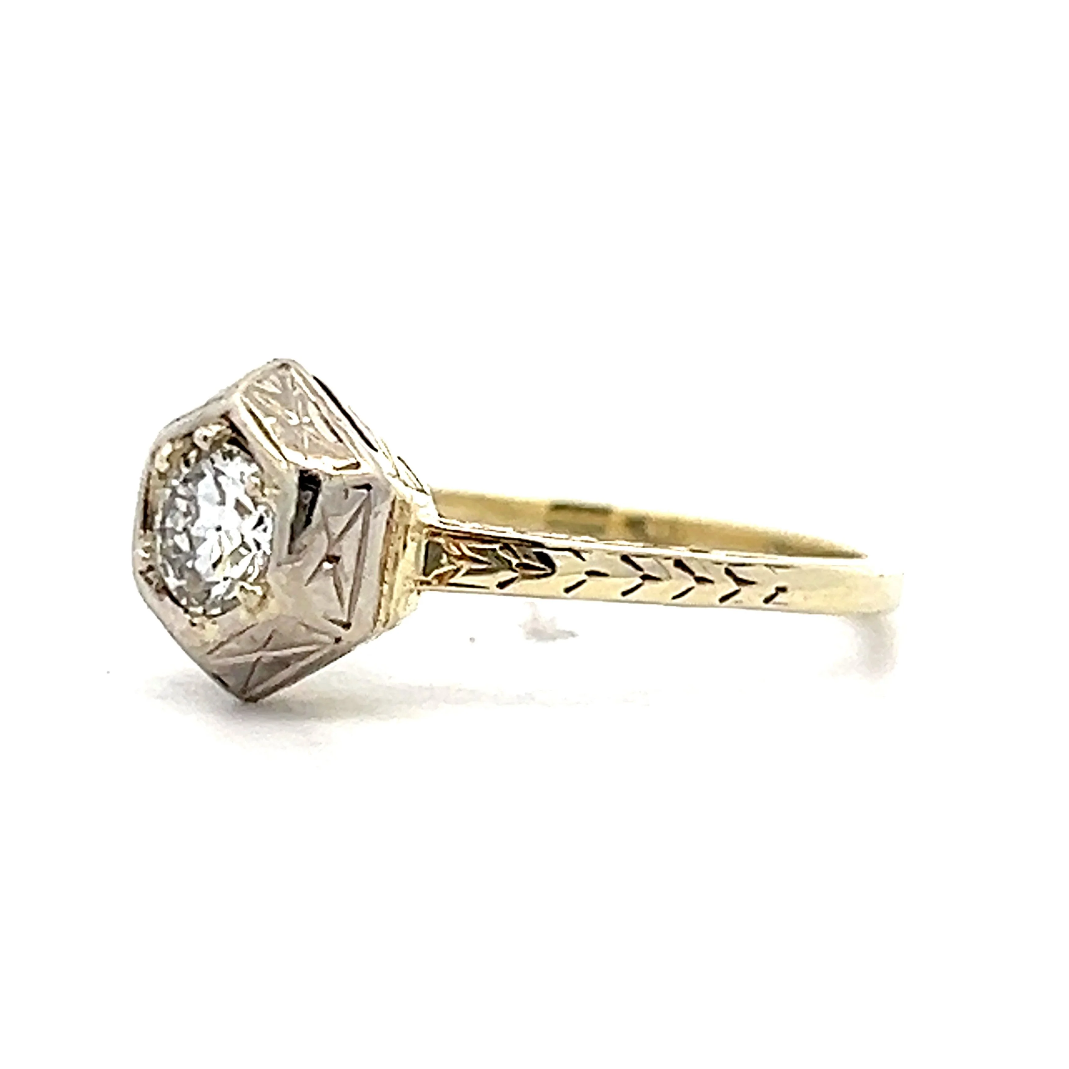 .36 Vintage Art Deco Geometric Engagement Ring - Image 2