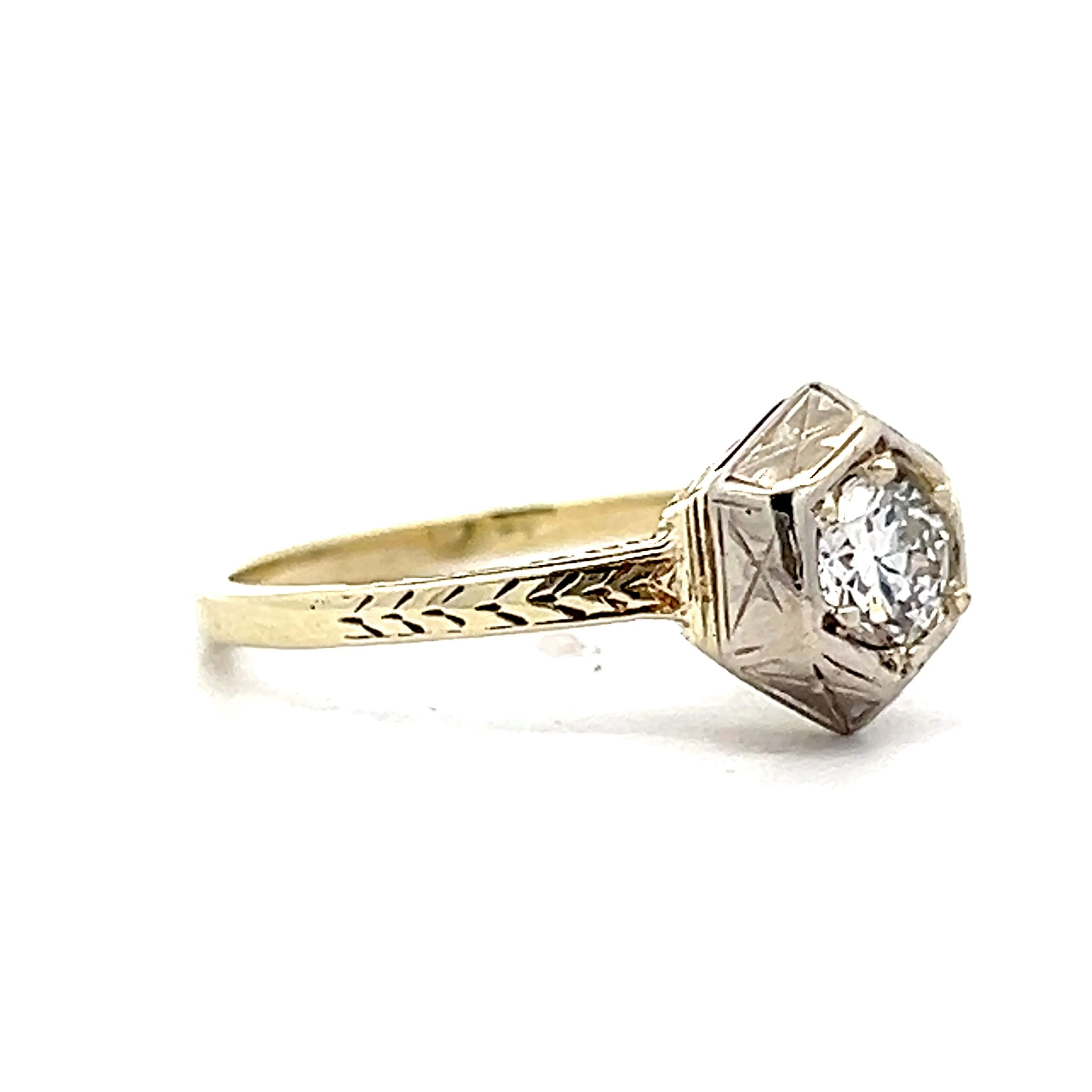 .36 Vintage Art Deco Geometric Engagement Ring - Image 3