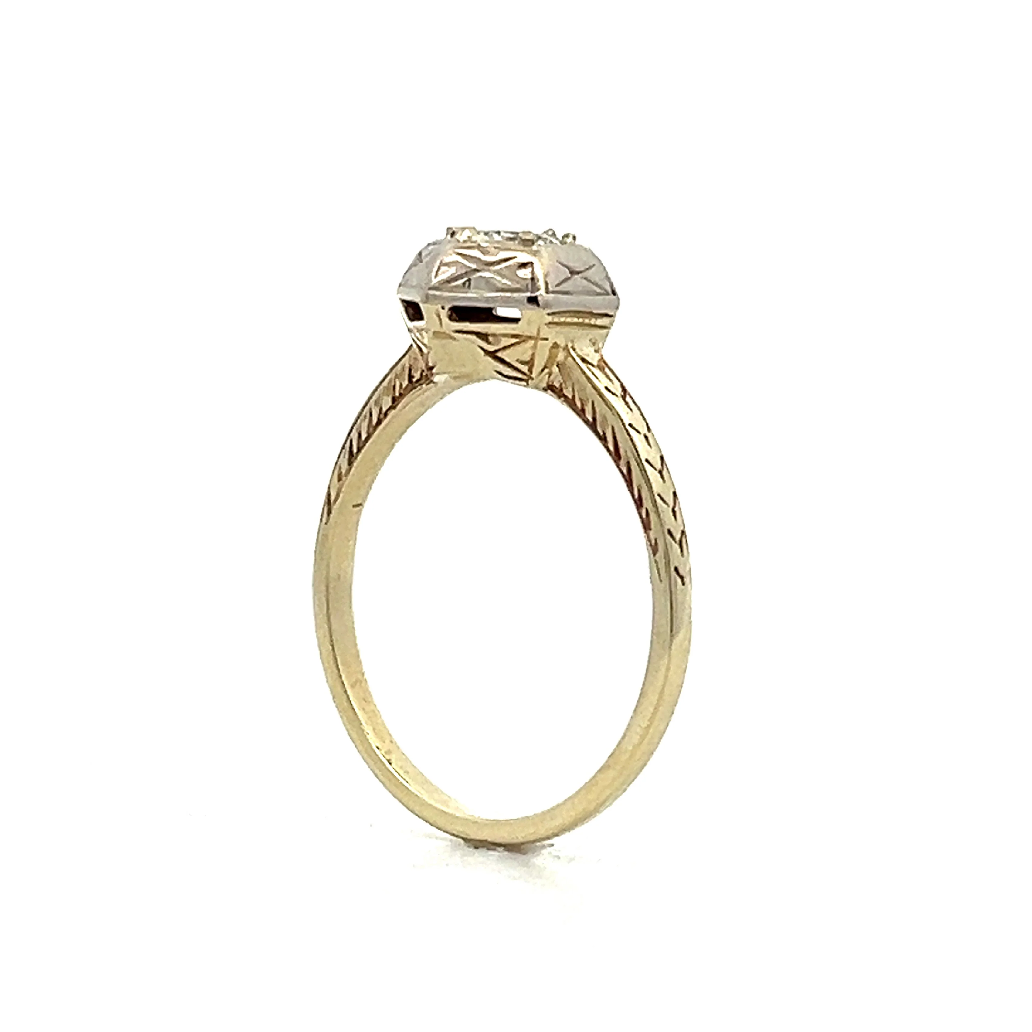 .36 Vintage Art Deco Geometric Engagement Ring - Image 5
