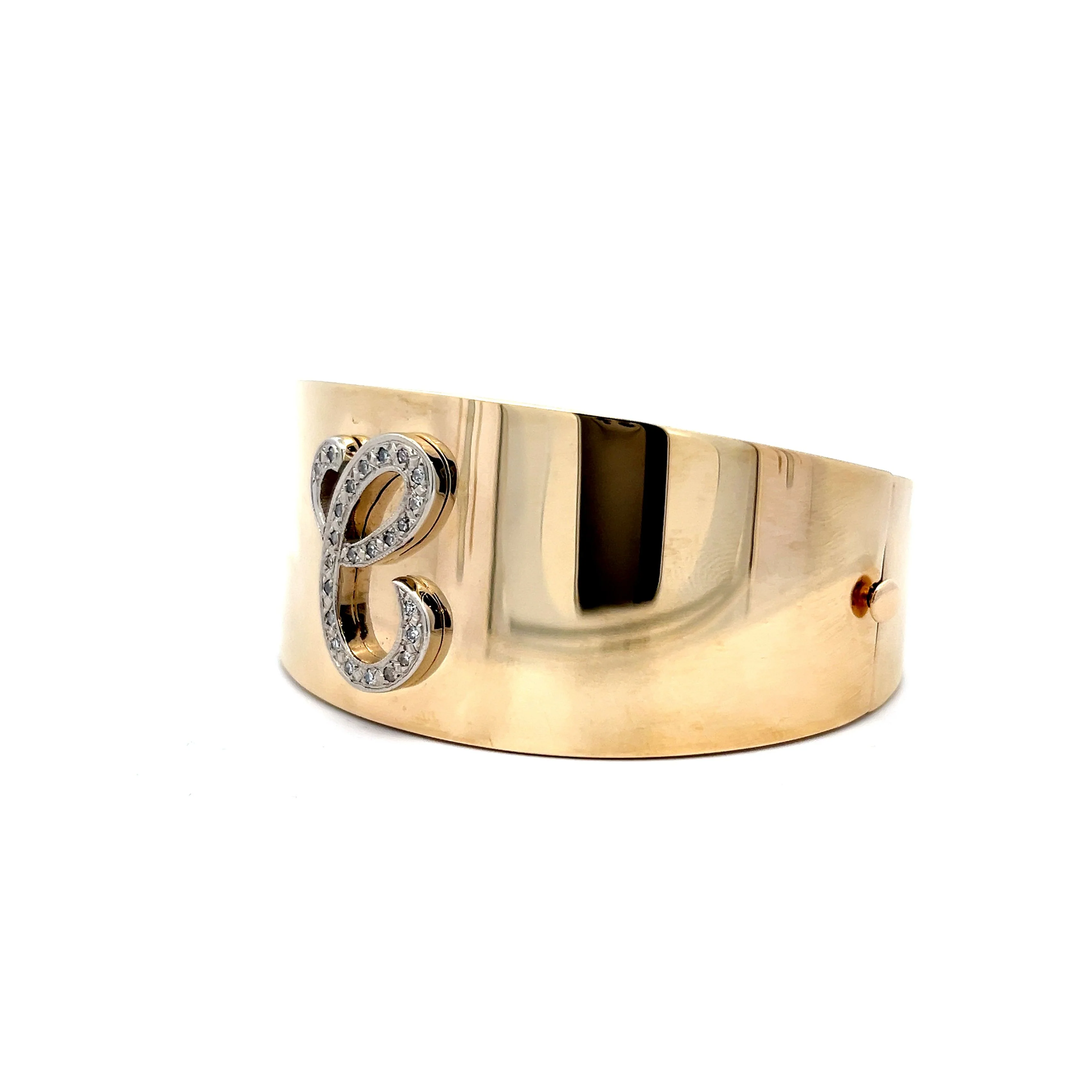 .36 Vintage Mid-Century Diamond Cuff Bracelet in 14k - Image 2