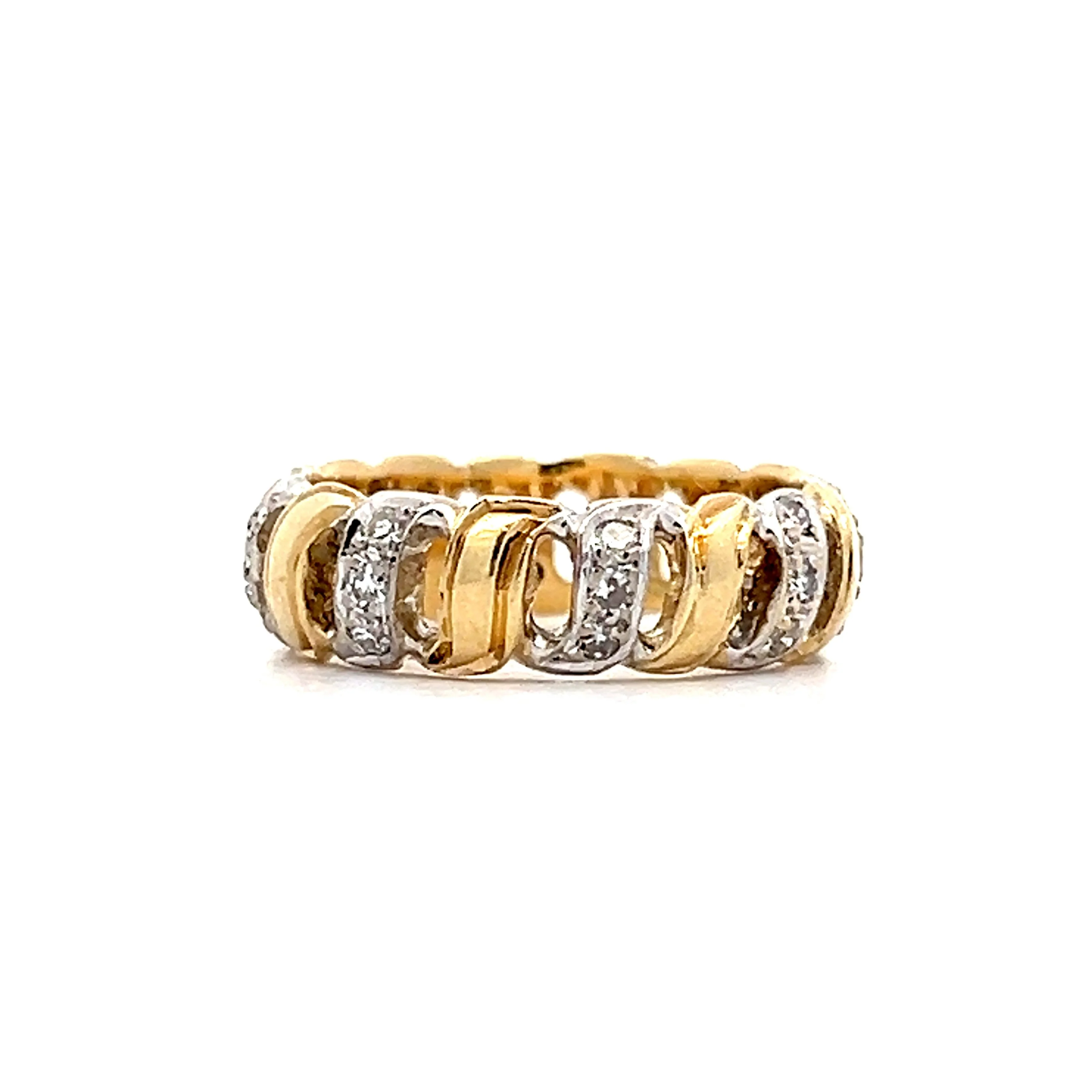.36 Vintage Retro Diamond Stacking Ring in 14k - Image 2