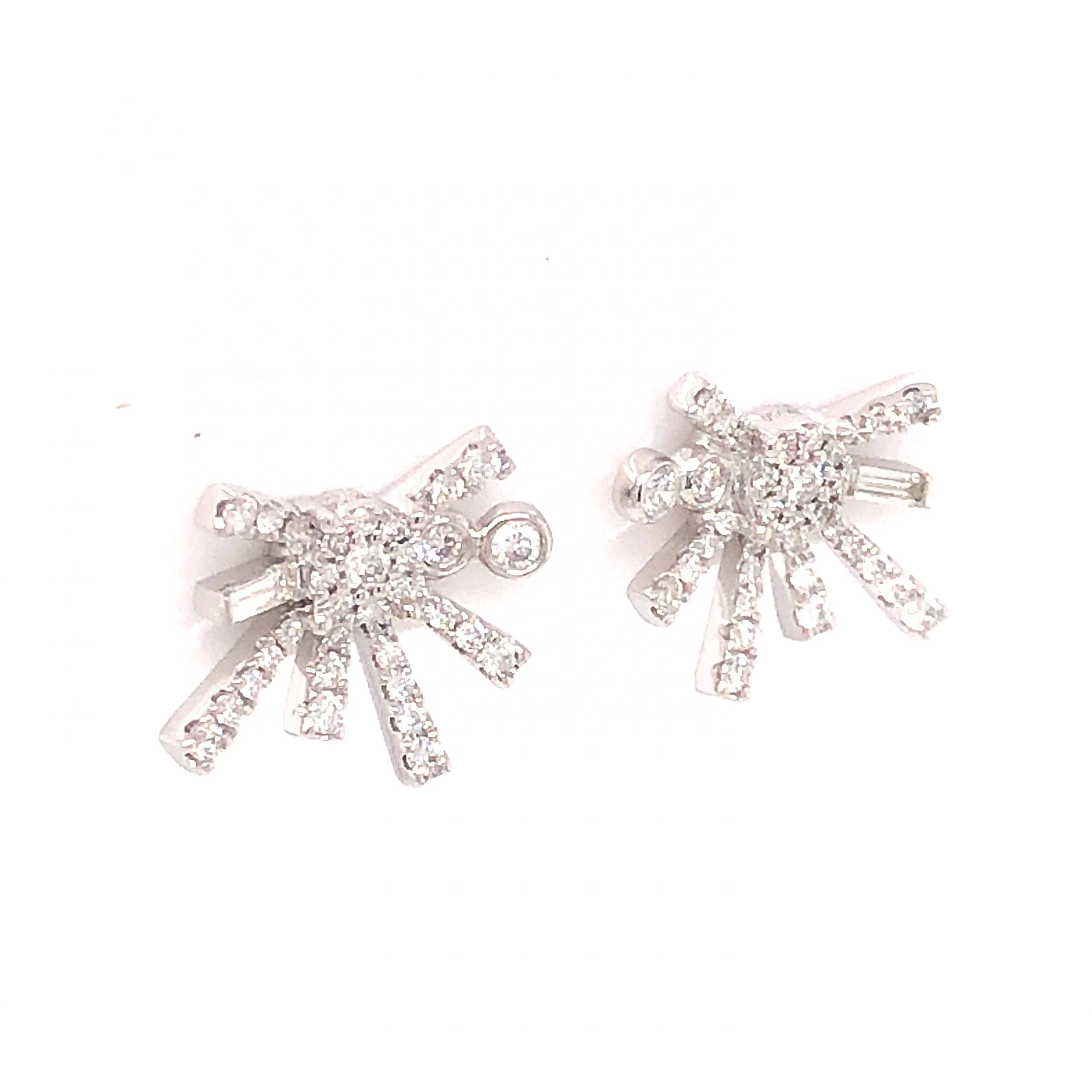 .37 Abstract Diamond Cluster Earrings in 18k White Gold - Image 3