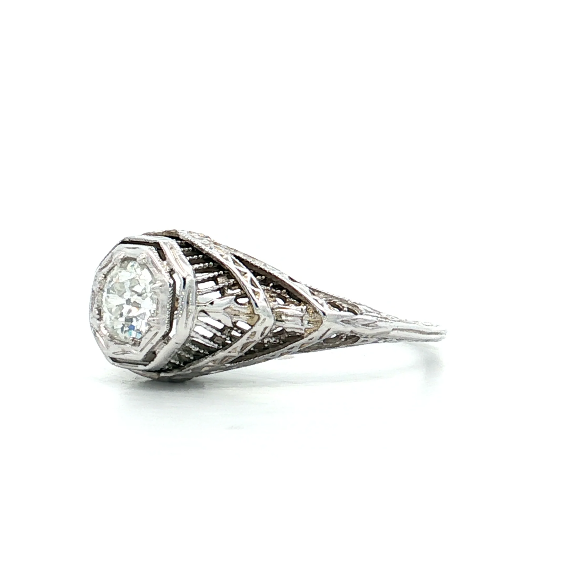 .37 Antique Deco Diamond Engagement Ring 18k - Image 2