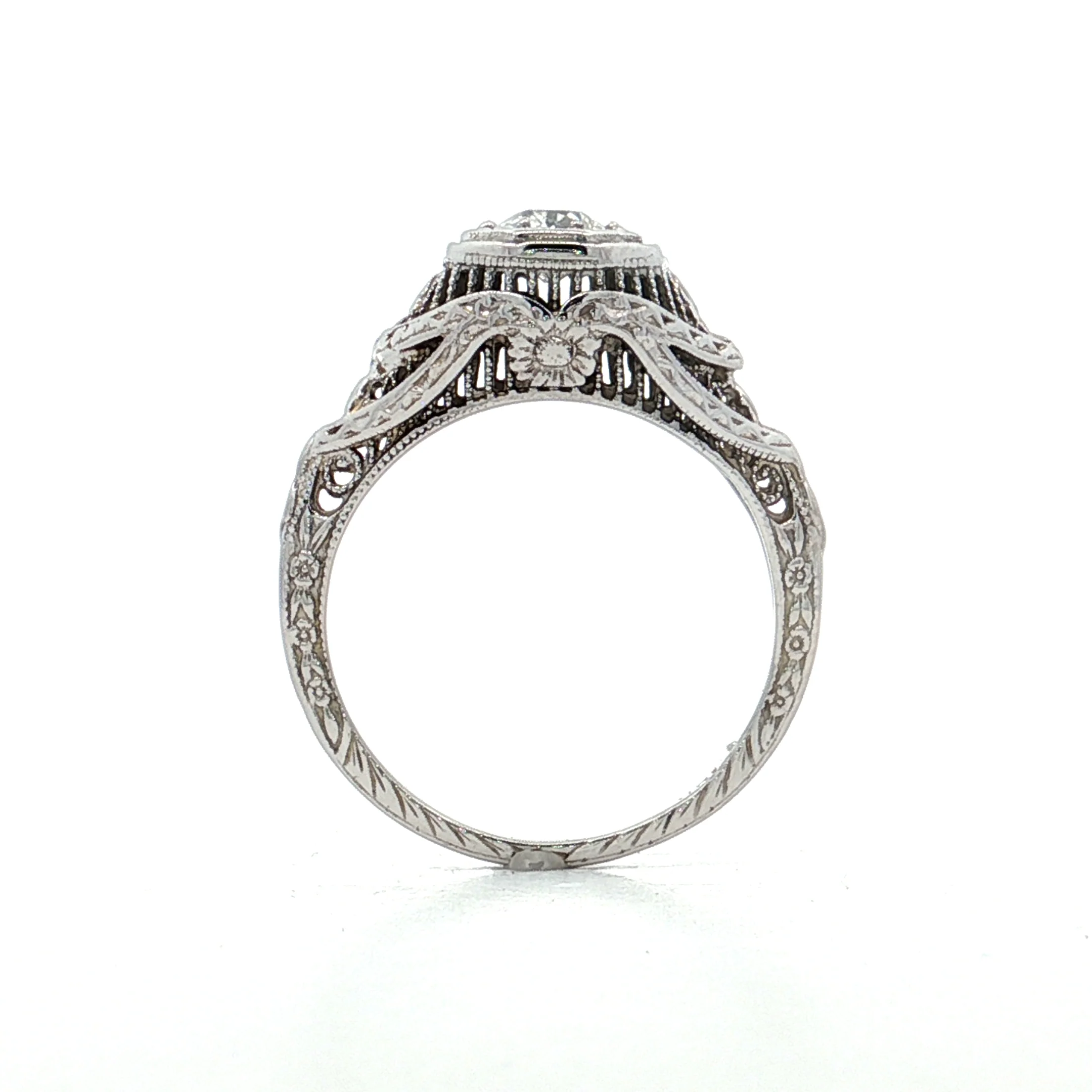 .37 Antique Deco Diamond Engagement Ring 18k - Image 4