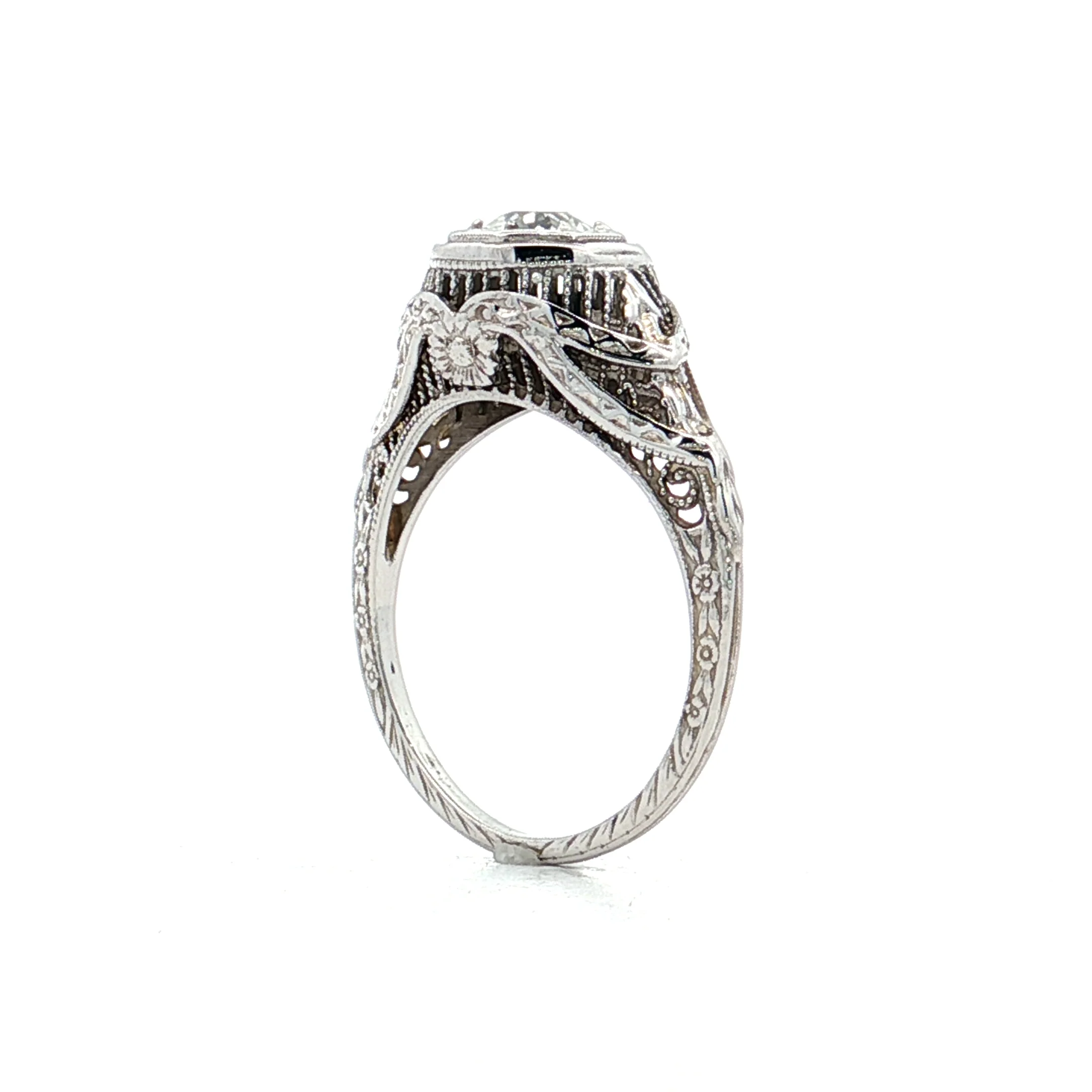 .37 Antique Deco Diamond Engagement Ring 18k - Image 5