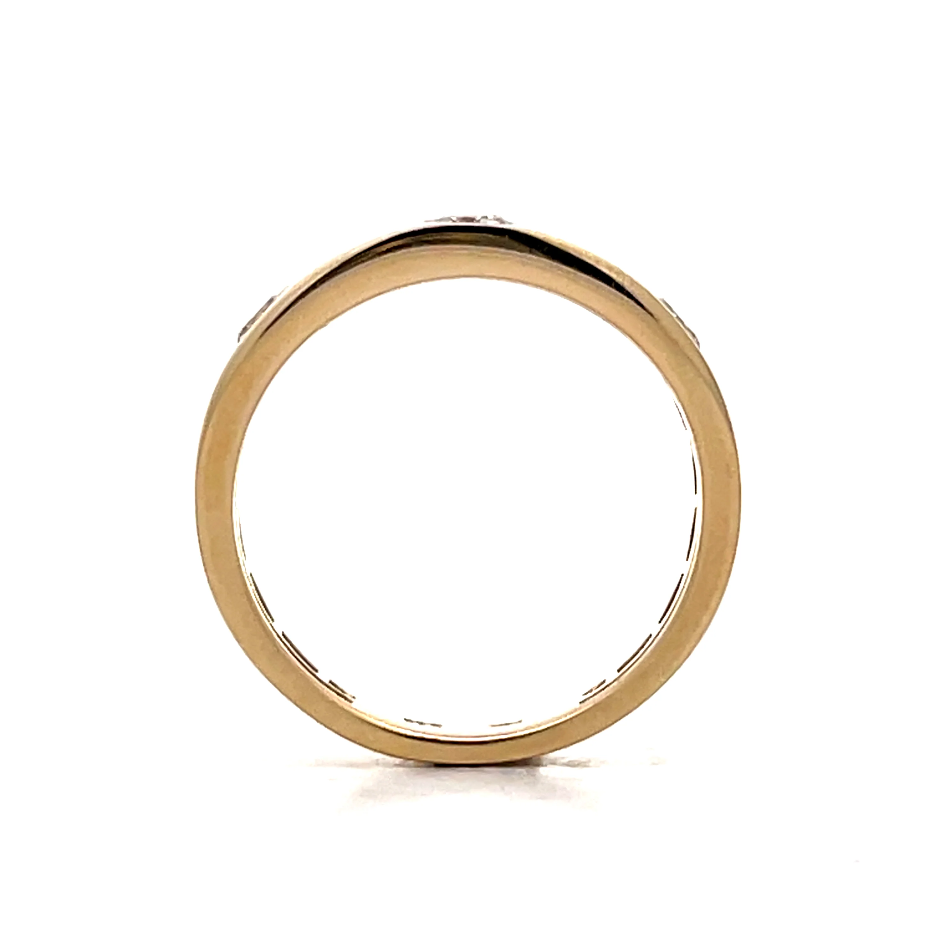 .37 Bezel 3 Stone Diamond Band in 14k Yellow Gold - Image 4