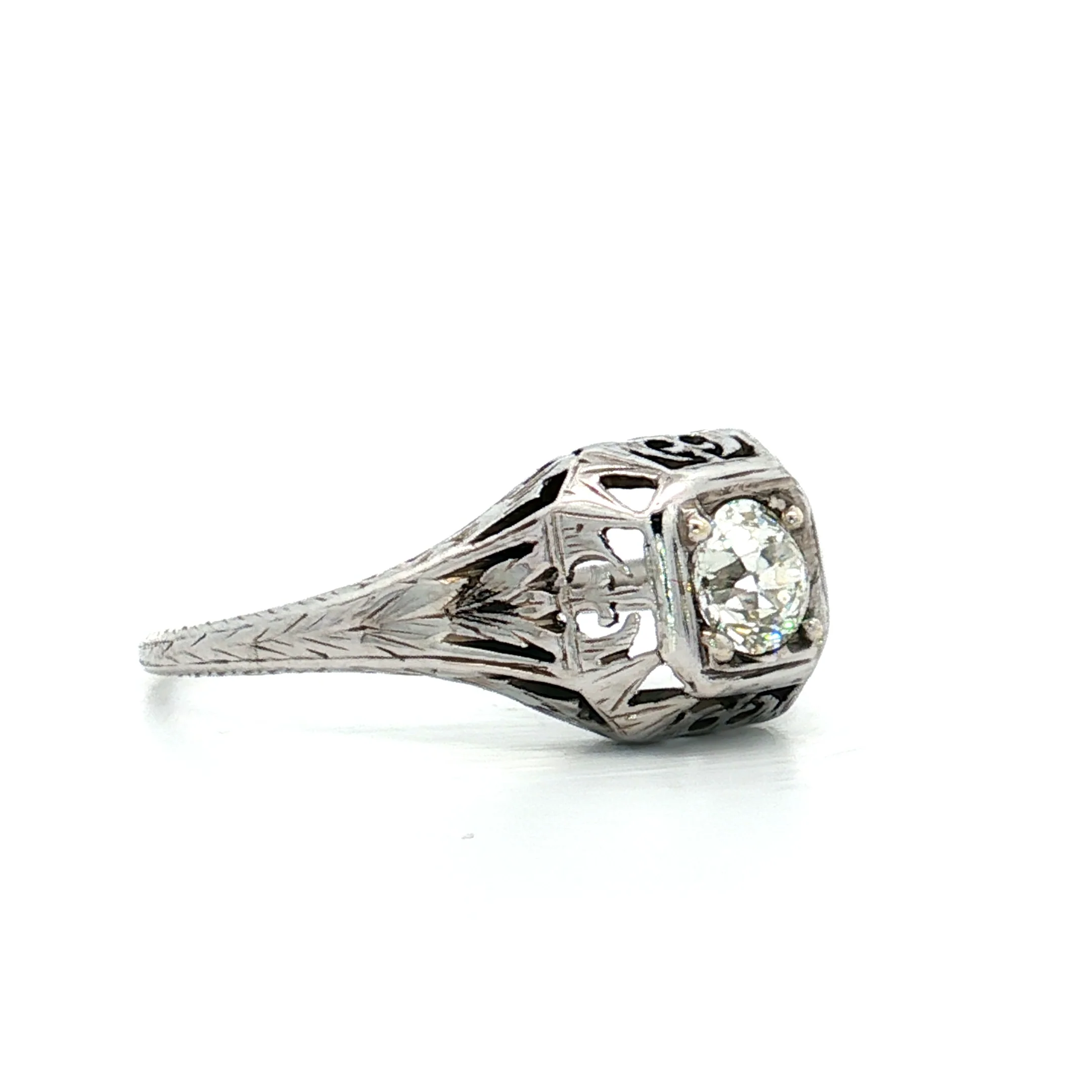 .38 Antique Old European Diamond Engagement Ring in 14k - Image 3