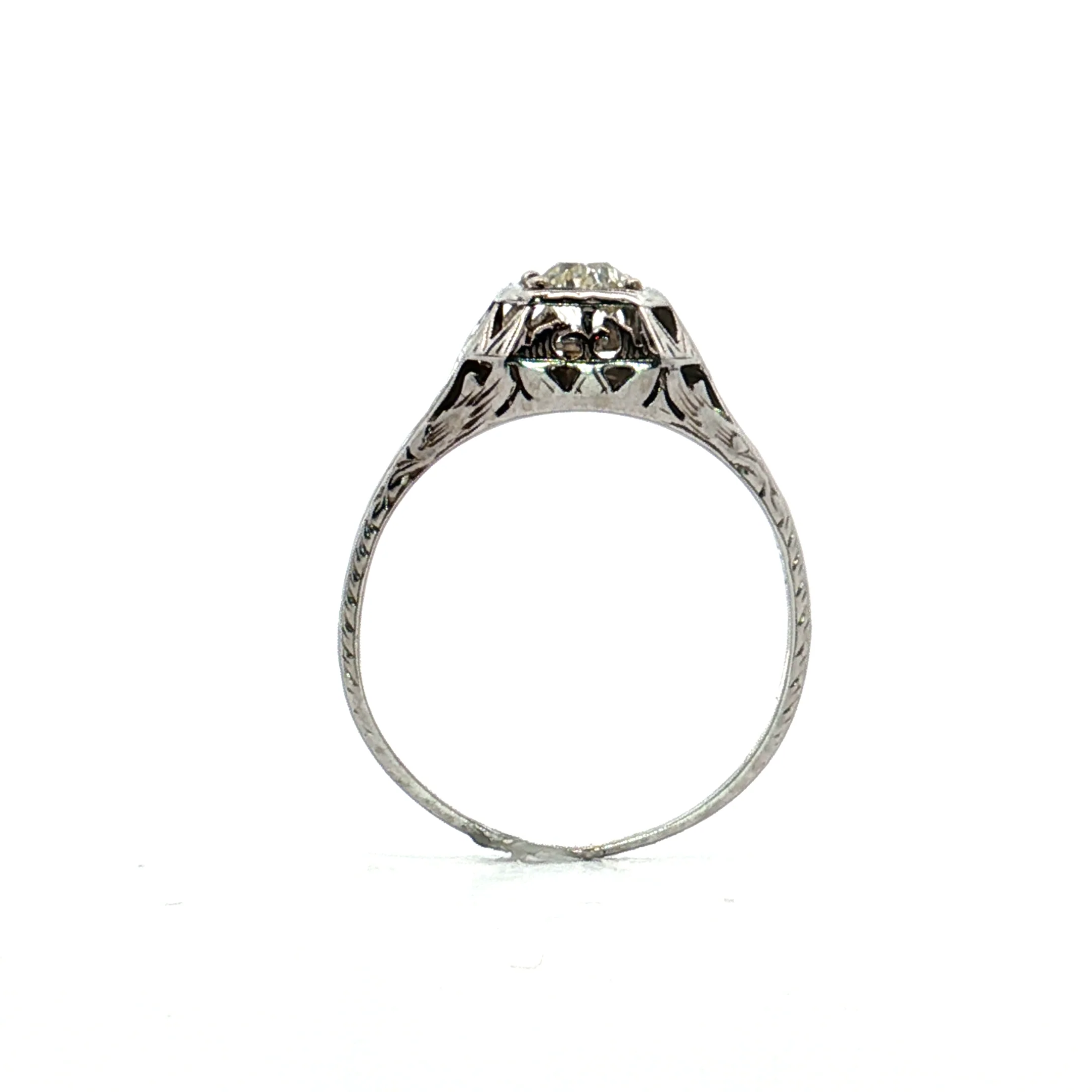 .38 Antique Old European Diamond Engagement Ring in 14k - Image 4