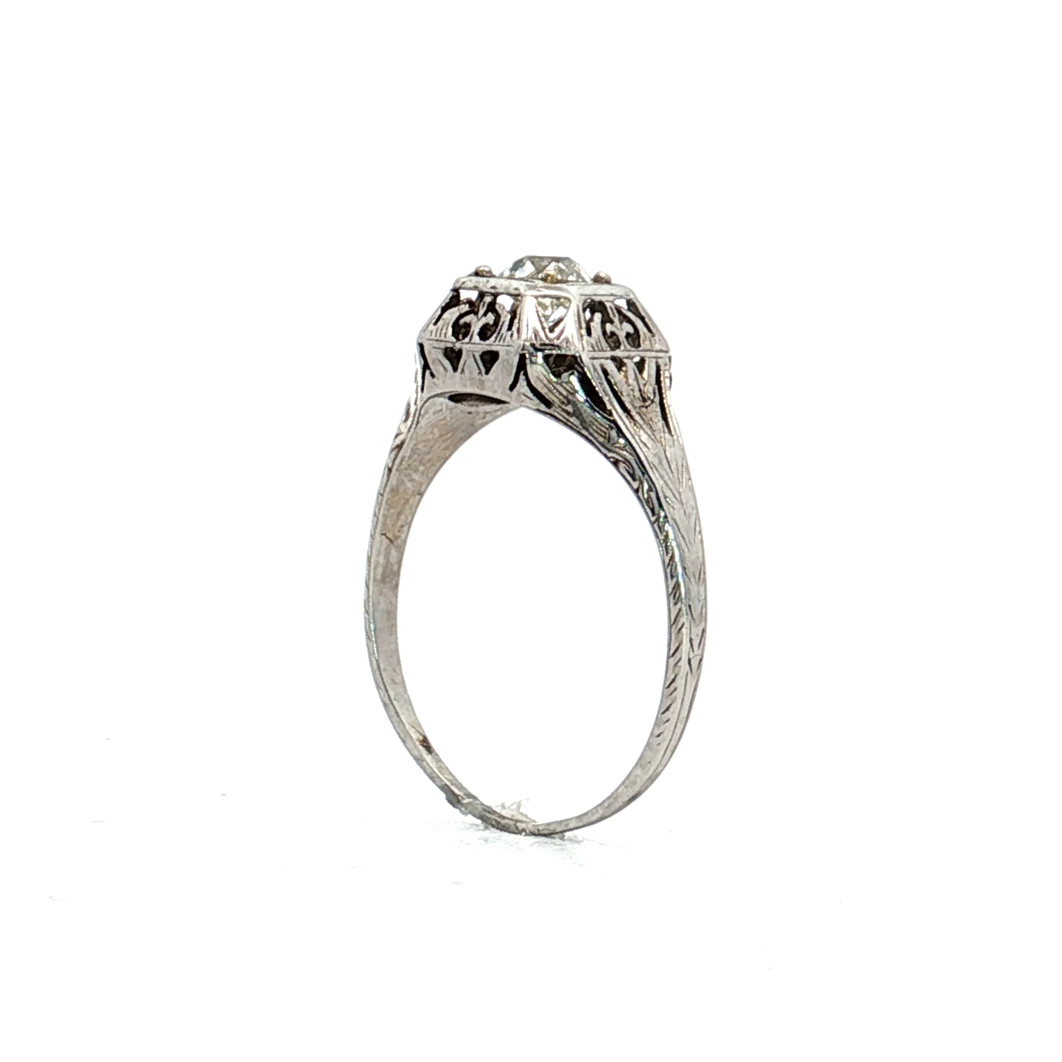 .38 Antique Old European Diamond Engagement Ring in 14k - Image 5