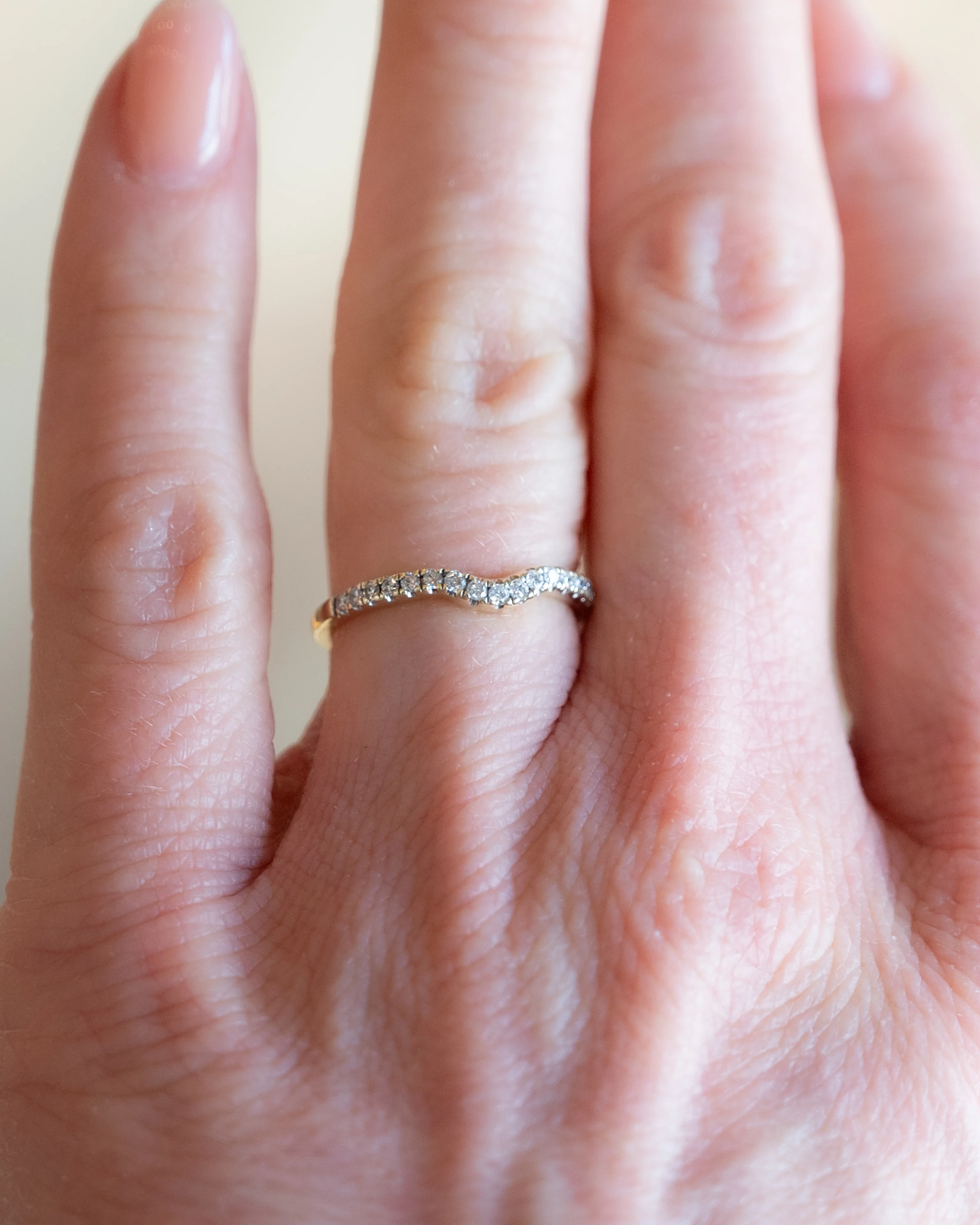 .38 Curvy Contour Diamond Wedding Band in 14k - Image 5