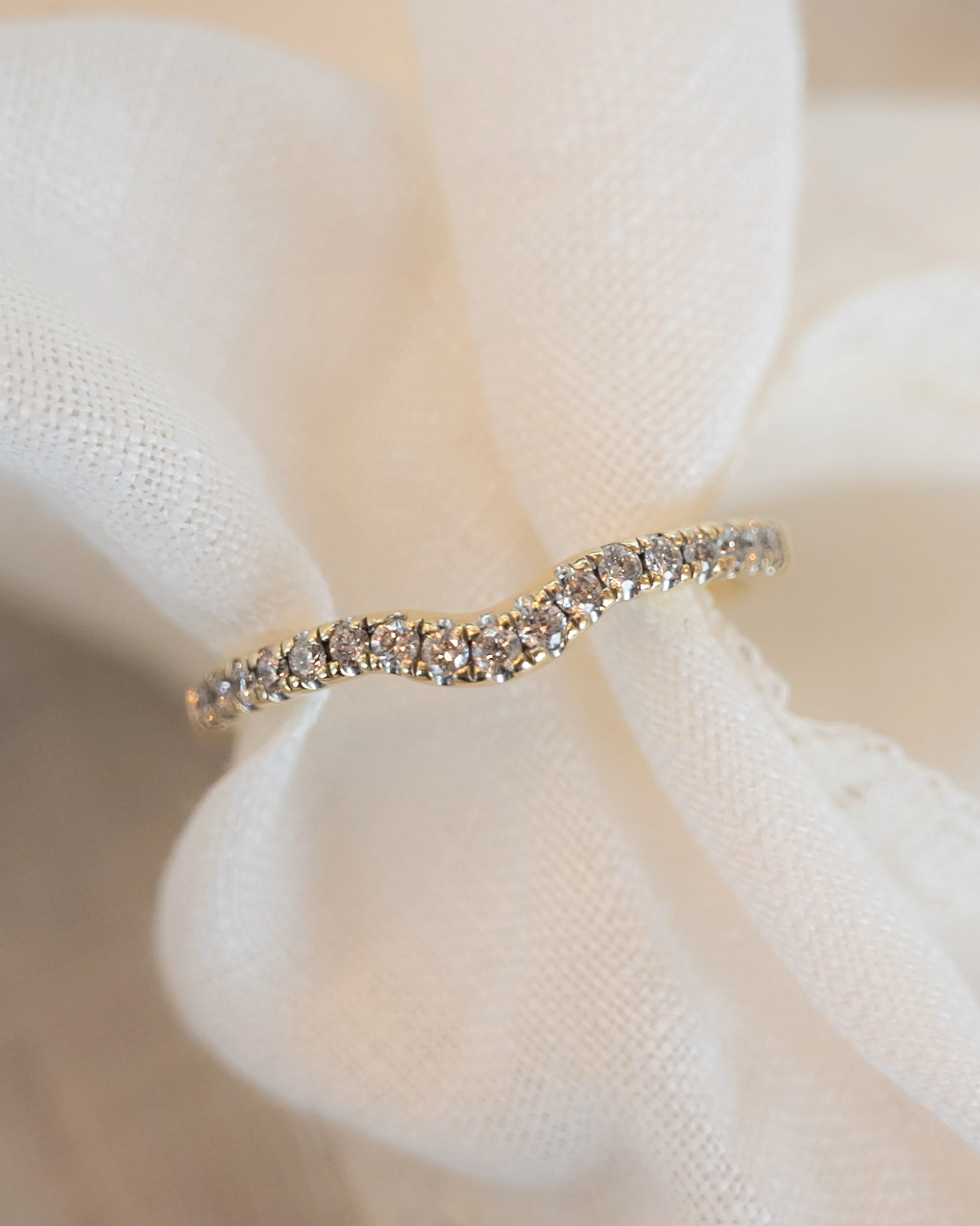 .38 Curvy Contour Diamond Wedding Band in 14k - Image 6