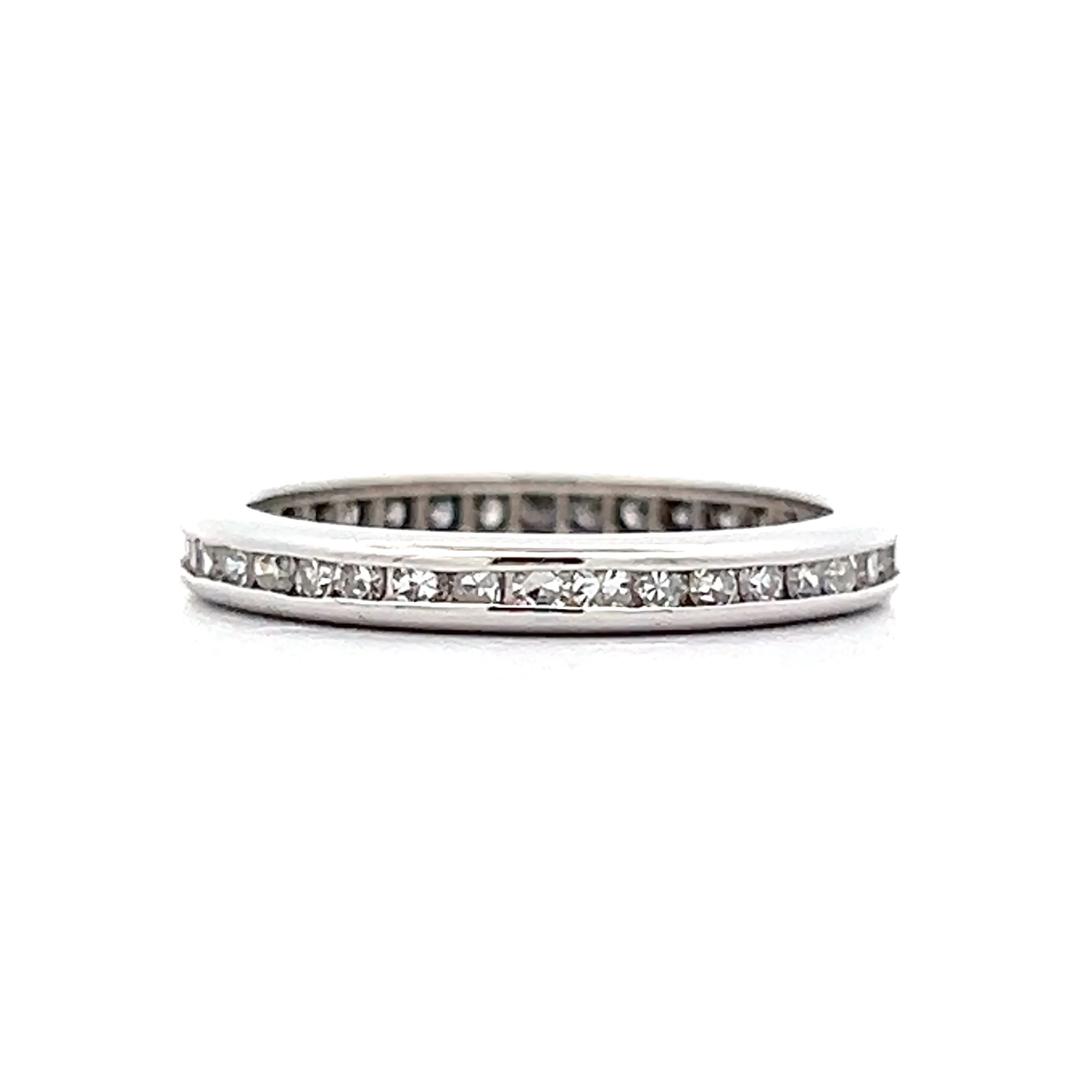 .38 Mid-Century Channel Set Diamond Eternity Band in 14k