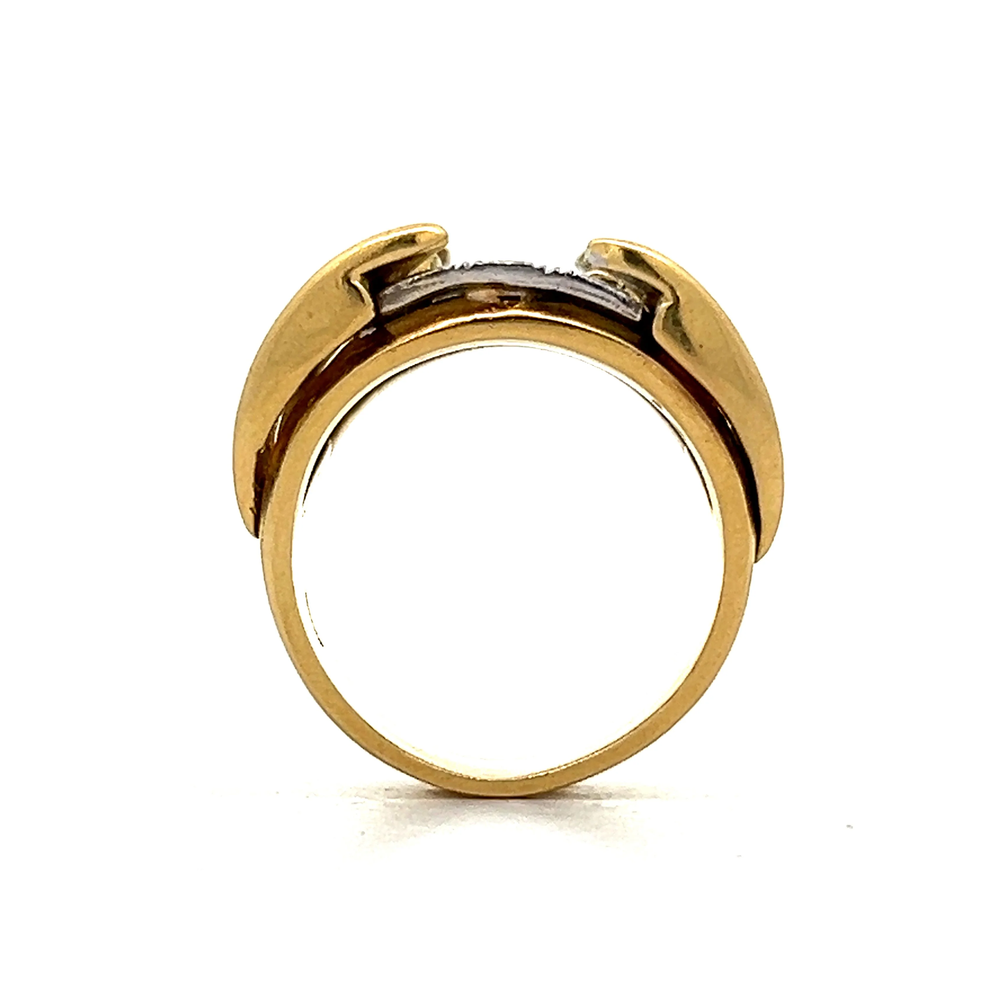 .38 Organic Textured Cocktail Ring in 18k Yellow & White Gold - Image 4