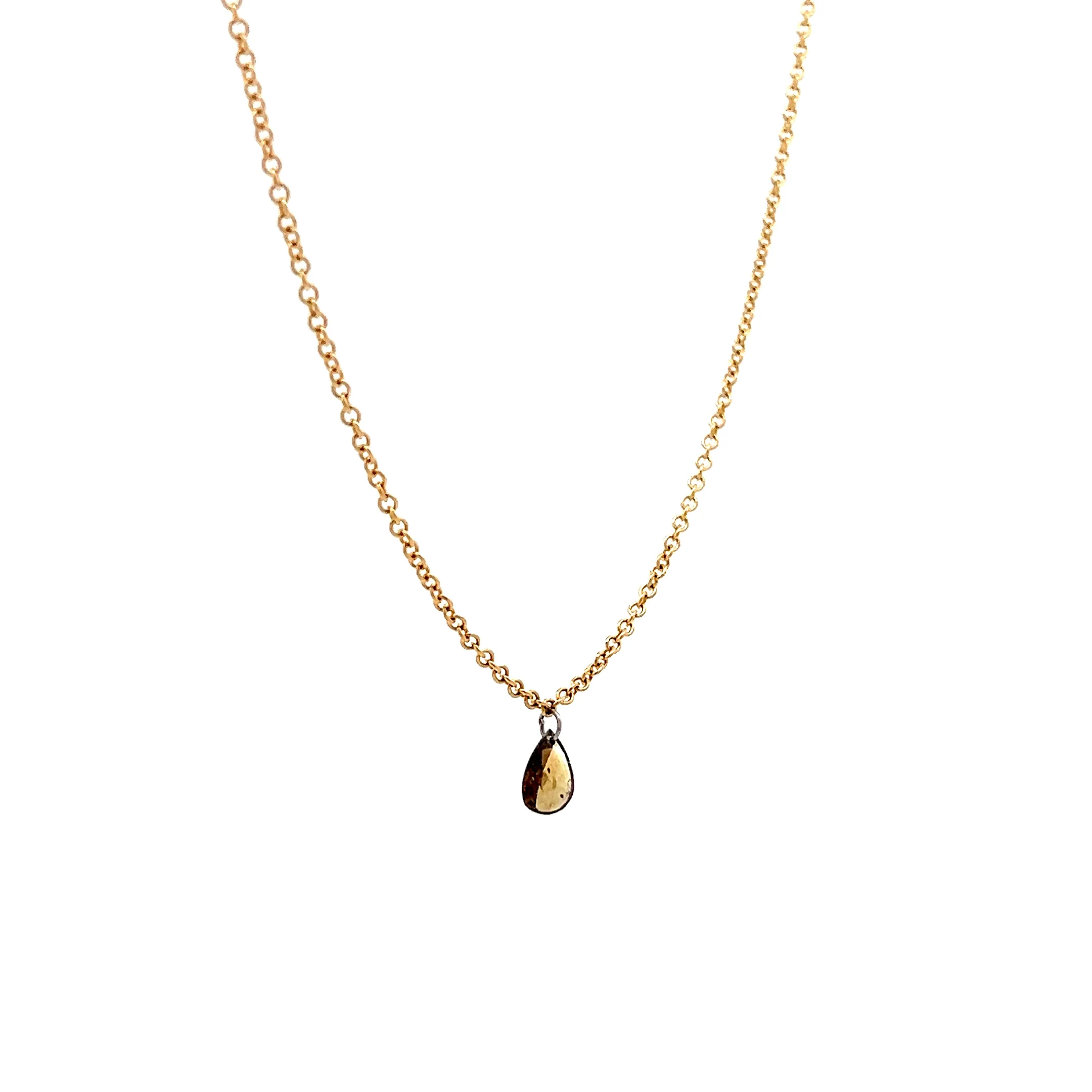 .38 Rose Cut Diamond Pendant Necklace in 18k - Image 2