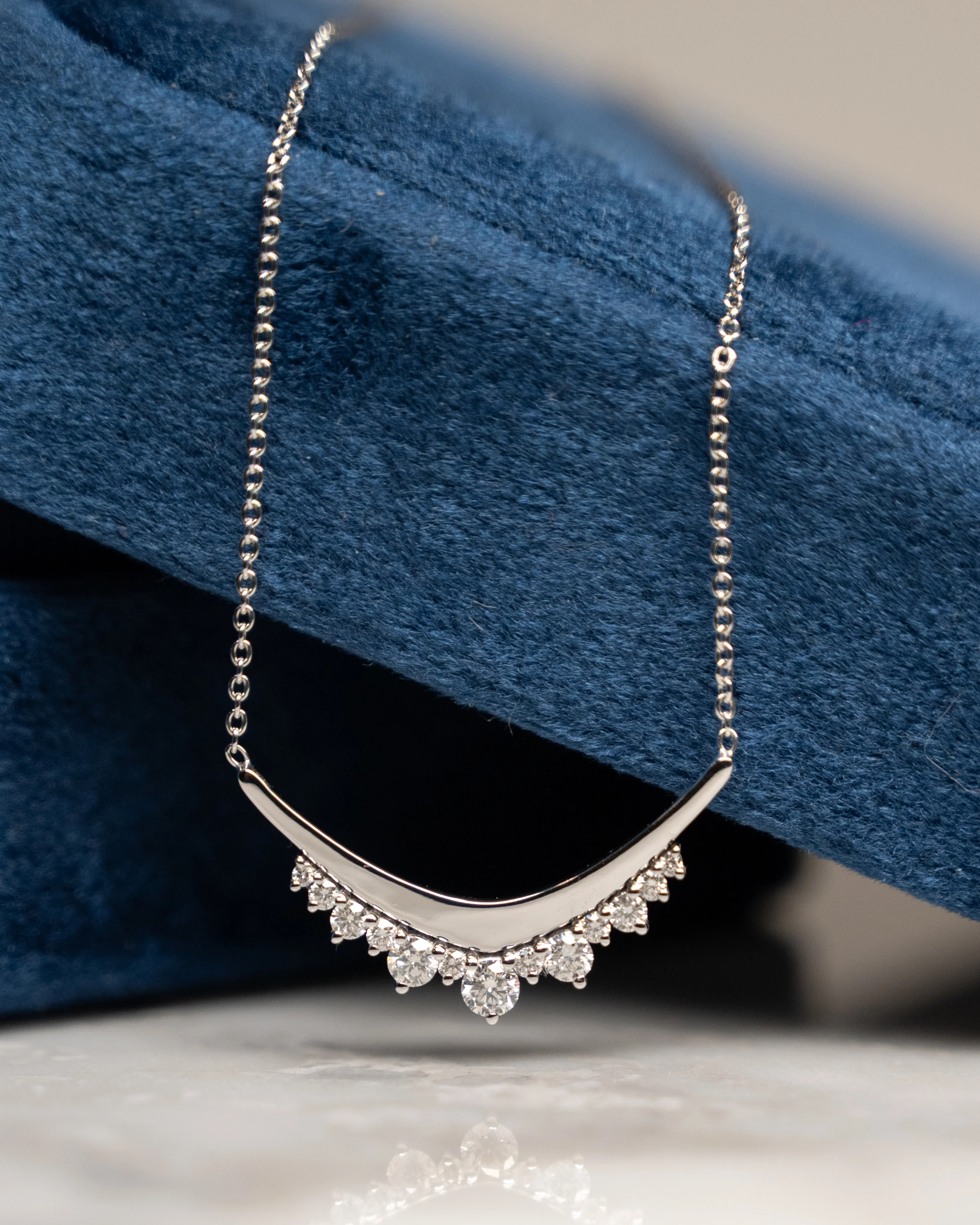 .38 V Shaped Diamond Pendant Necklace in 18k - Image 5