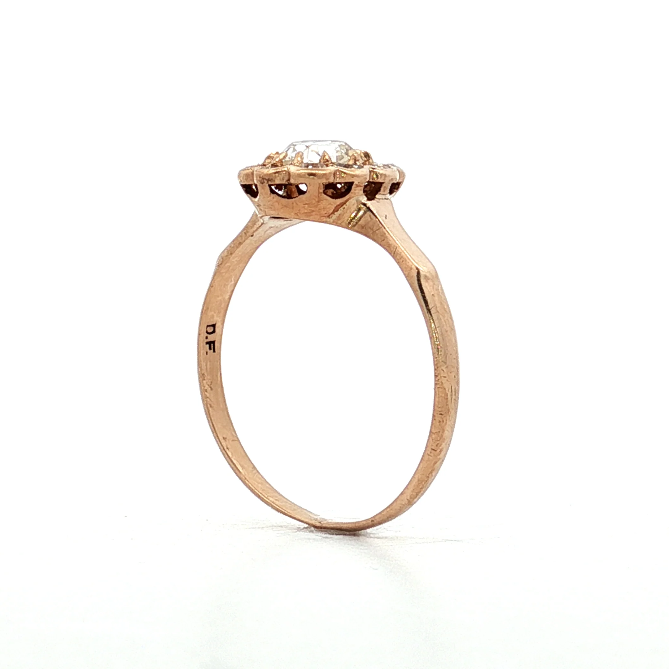 .38 Victorian Old European Diamond Engagement Ring 9k - Image 5
