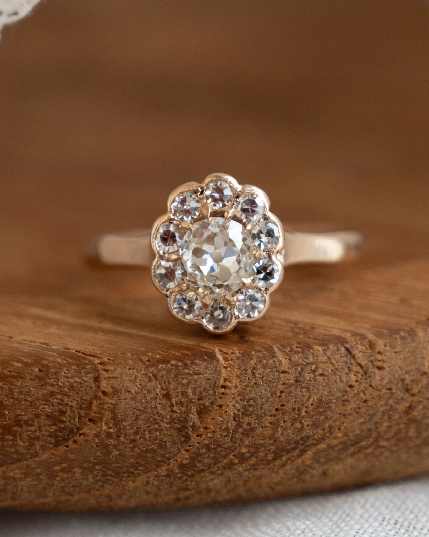 .38 Victorian Old European Diamond Engagement Ring 9k - Image 6