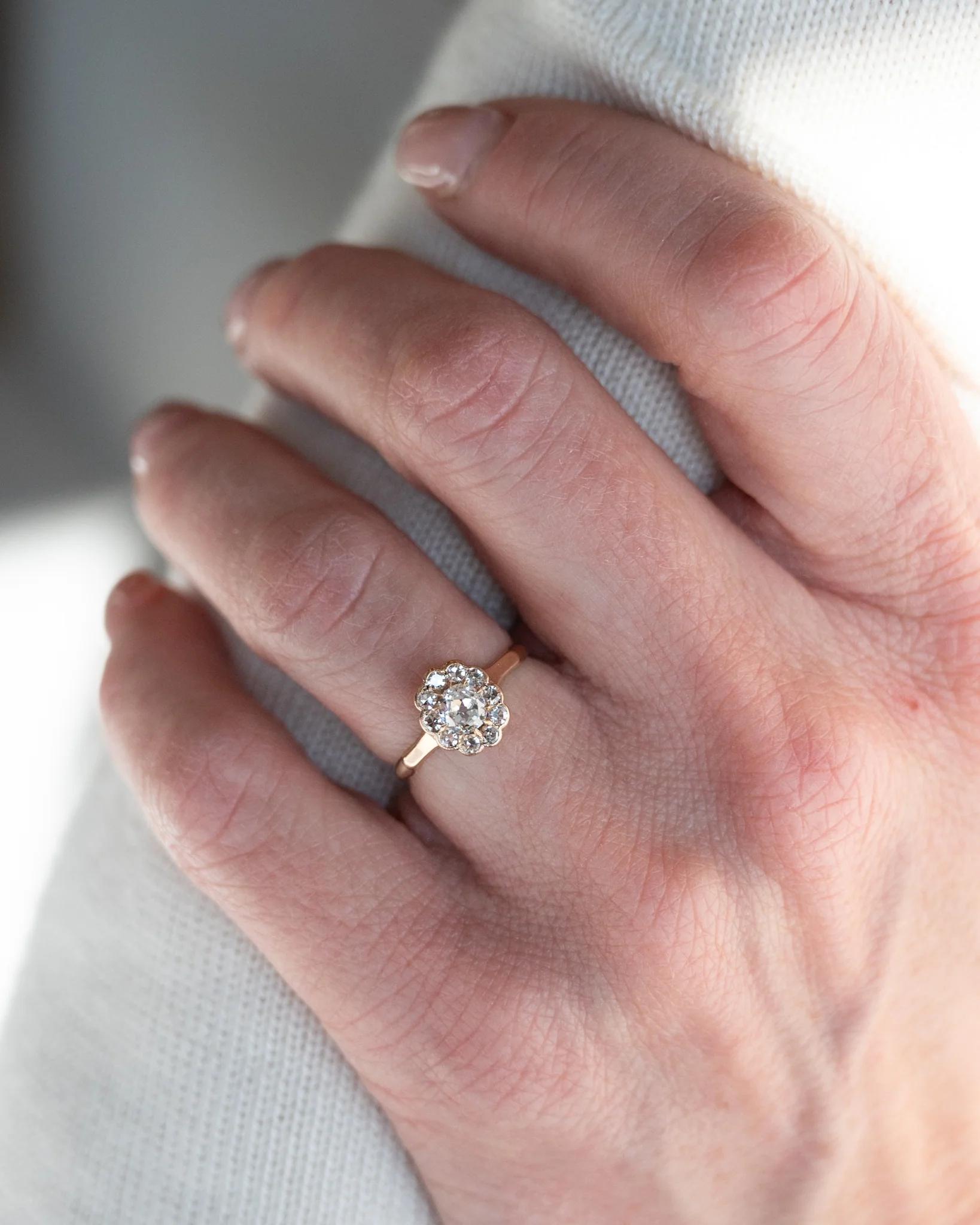 .38 Victorian Old European Diamond Engagement Ring 9k - Image 7