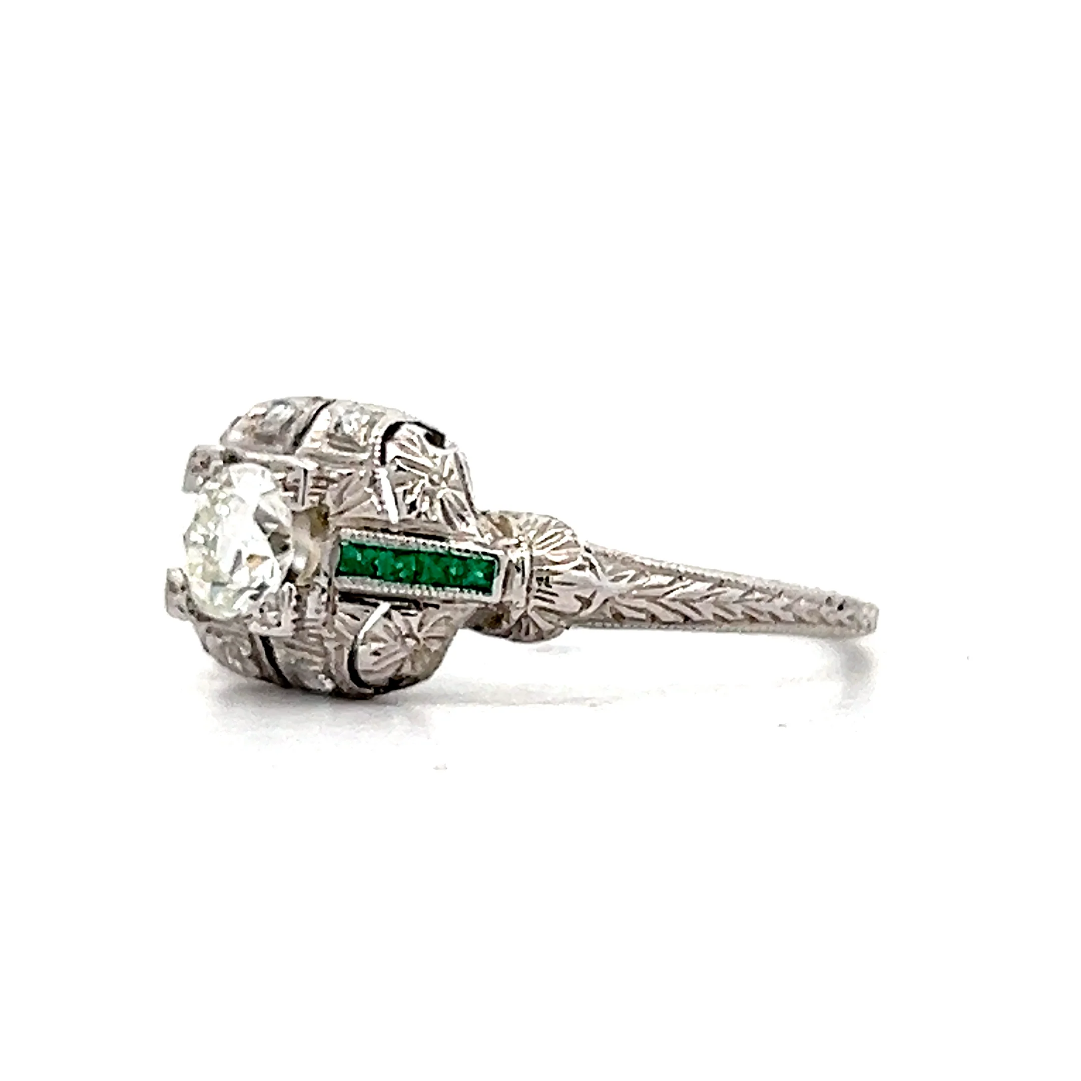 .38 Vintage Art Deco Diamond Engagement Ring in 18k - Image 2