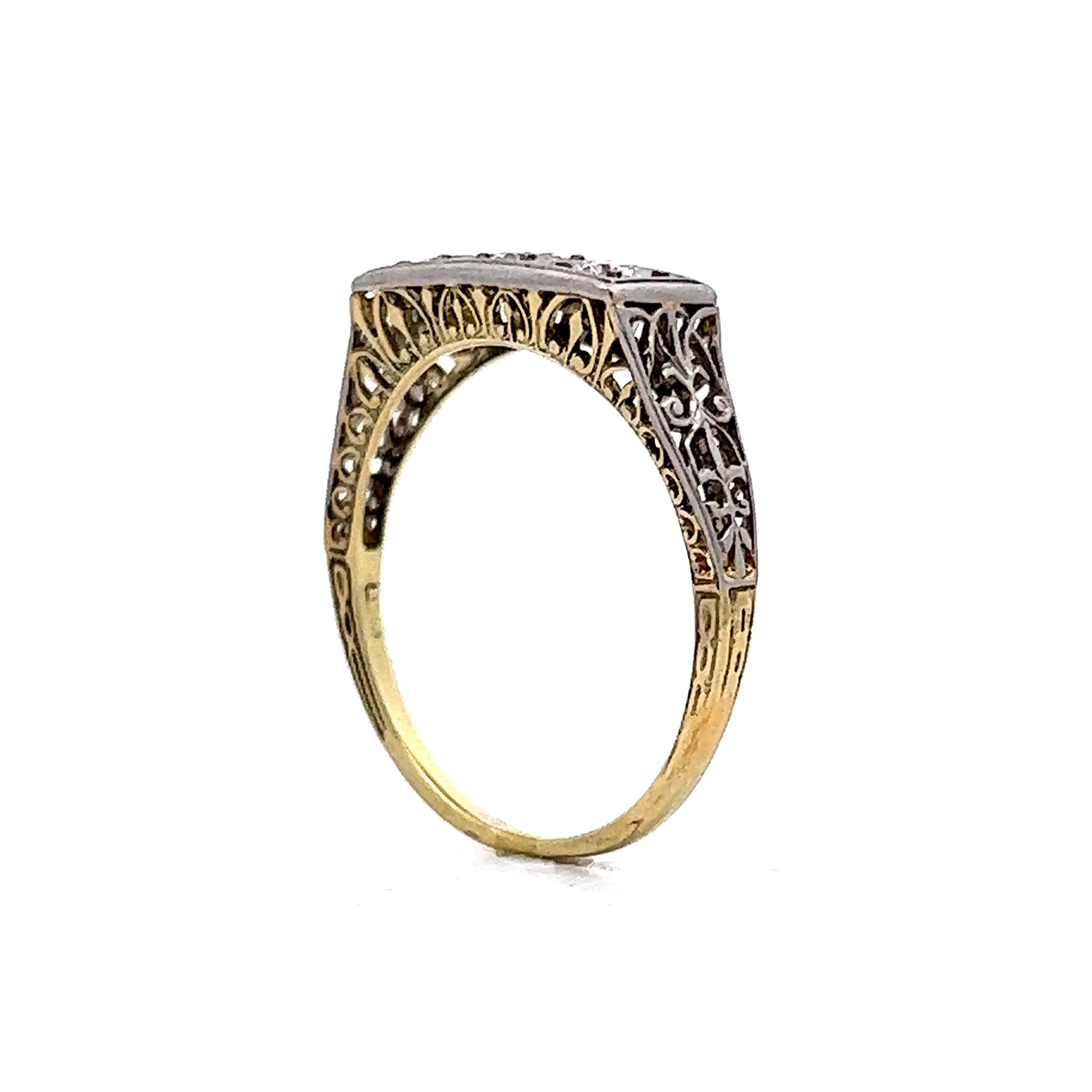 Vintage Retro Three Stone Engagement Ring in 14k - Image 5