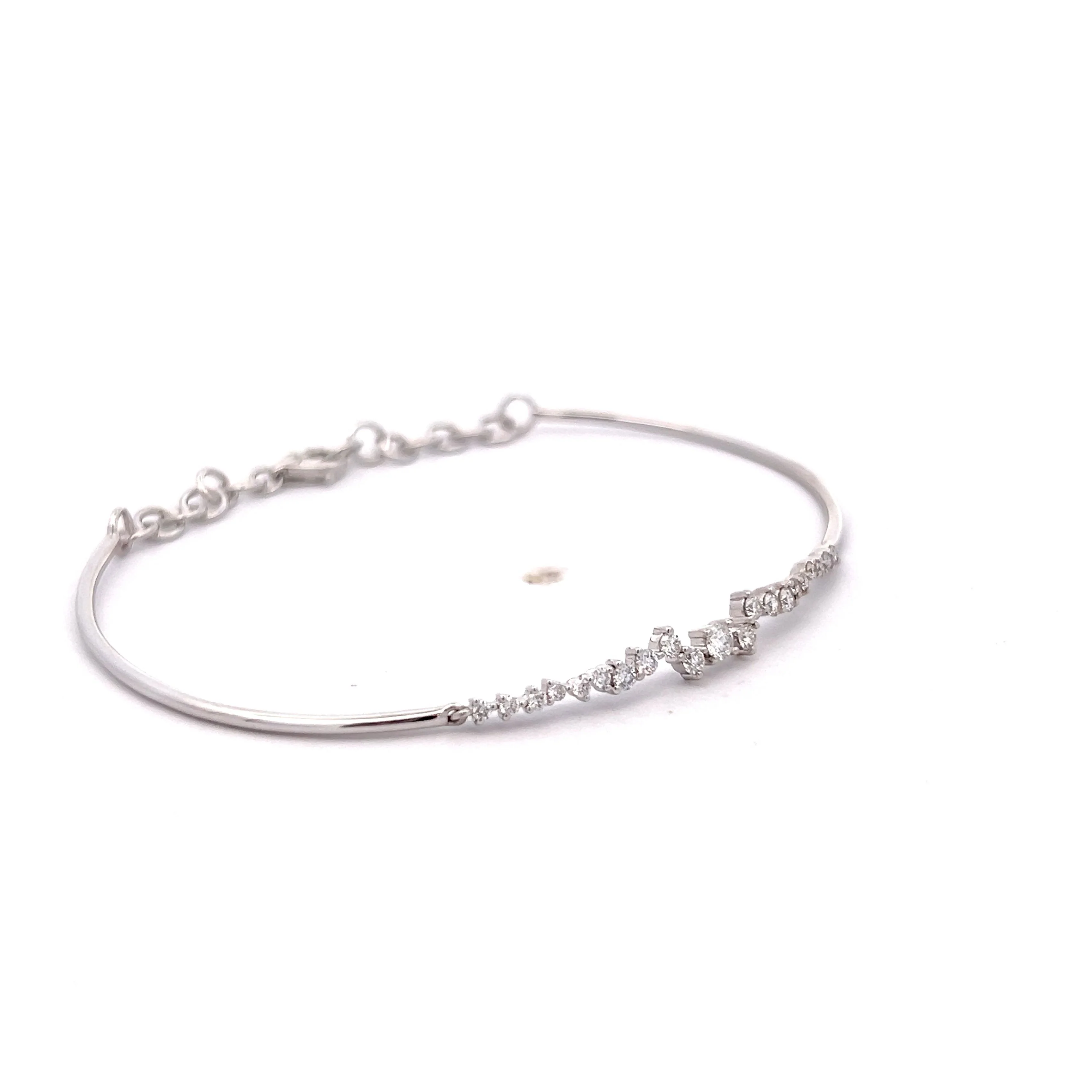 .39 Flexible Diamond Cuff Bracelet in 14k White Gold - Image 3