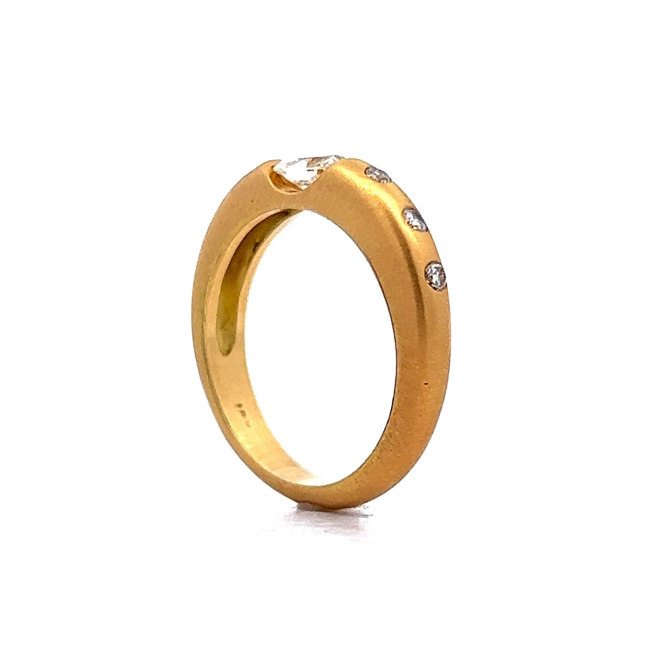 .39 Flush Set Oval Diamond Engagement Ring in 18k Yellow Gold - Image 5