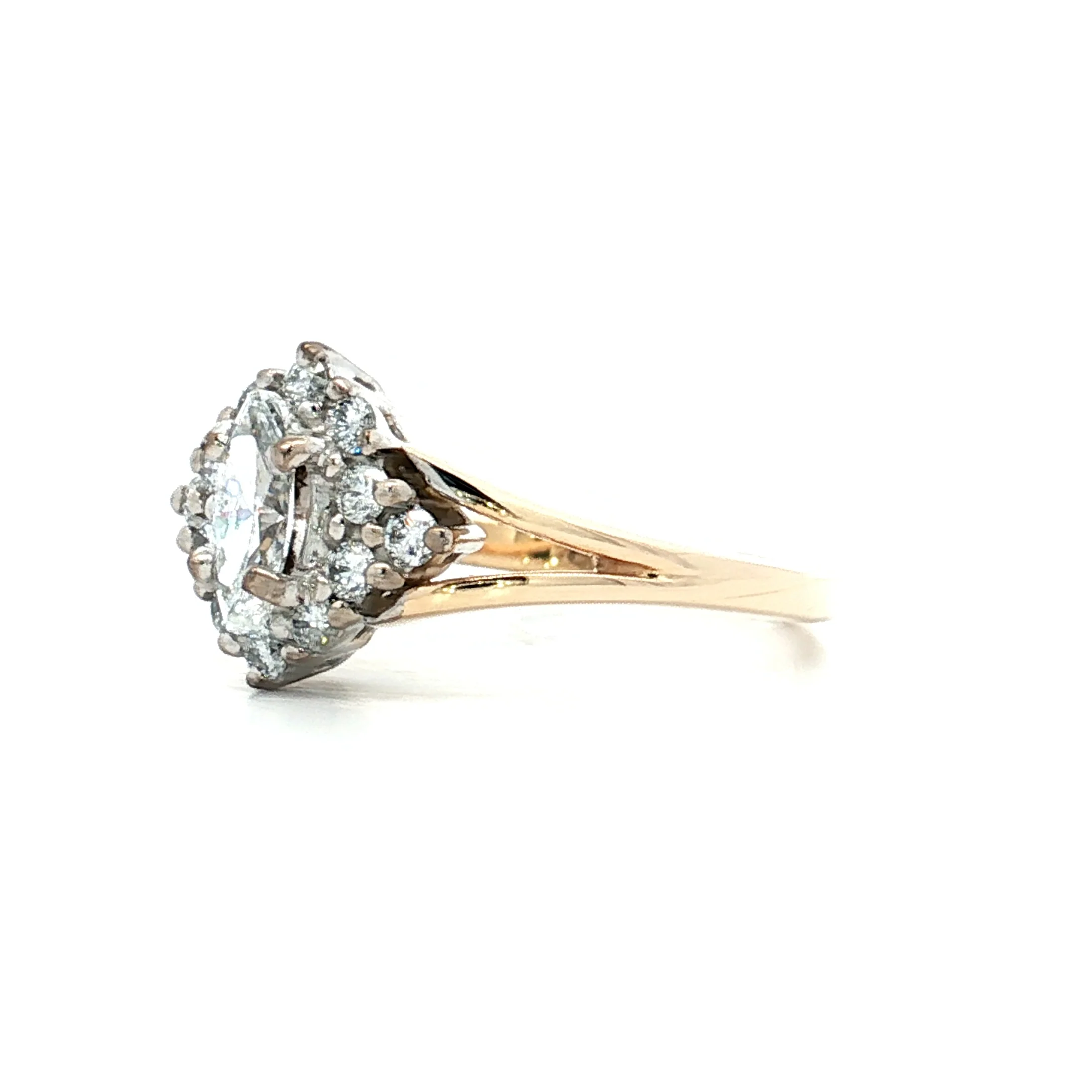 .39 Marquise Diamond Halo Engagement Ring in 14k - Image 2