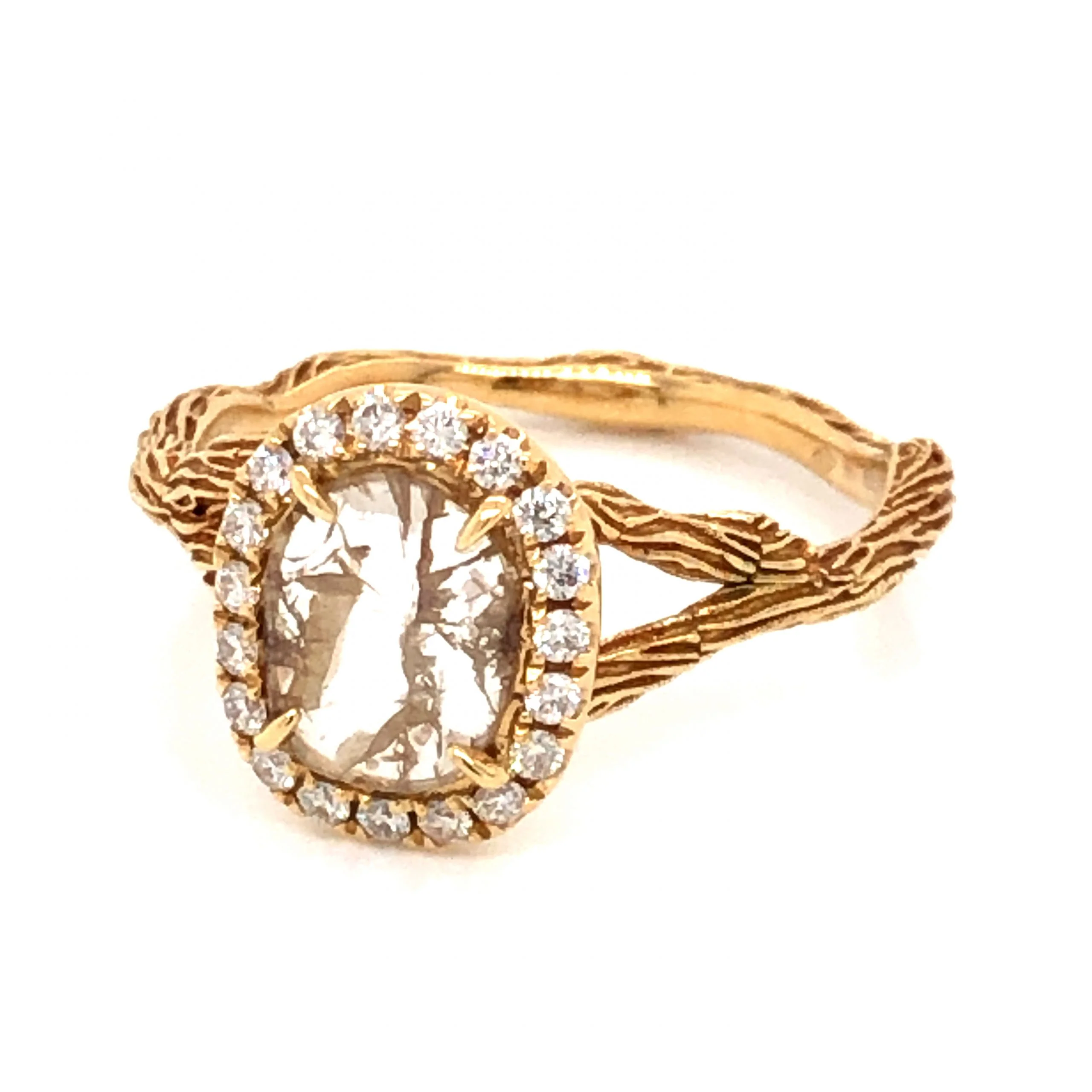 .39 Rose Cut Diamond Engagement Ring in 18K Yellow Gold - Image 2