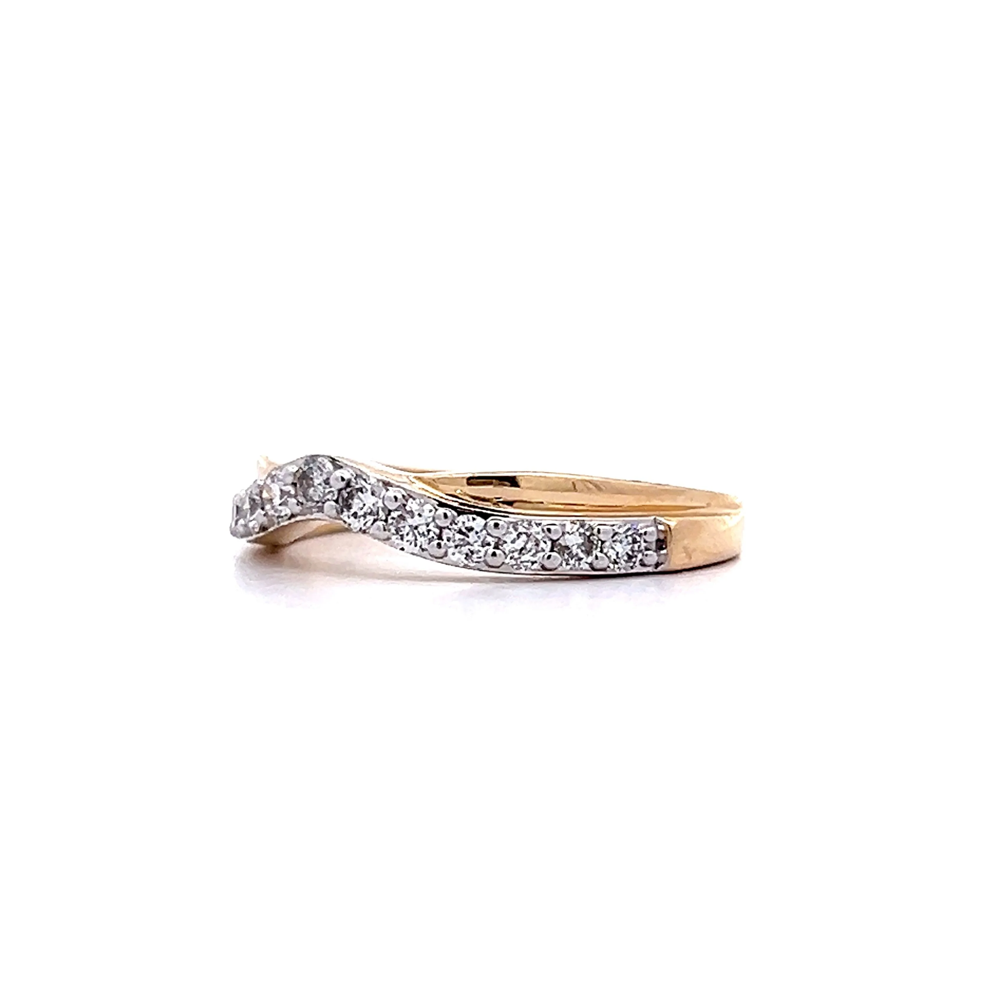 .39 Round Diamond Two-Tone Contour Band in 14k - Image 2