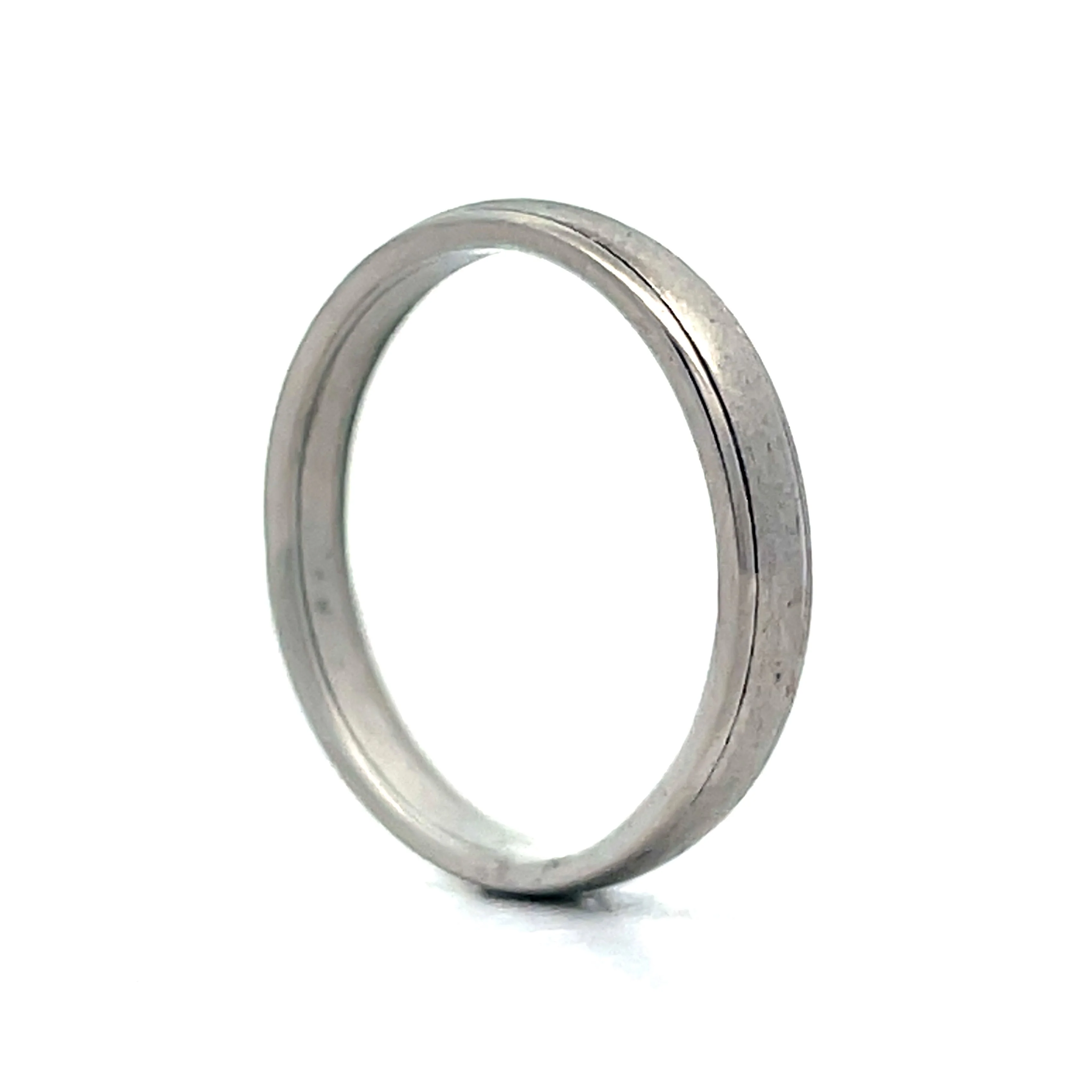 3mm 1950s Brushed Wedding Band in Platinum - Image 5