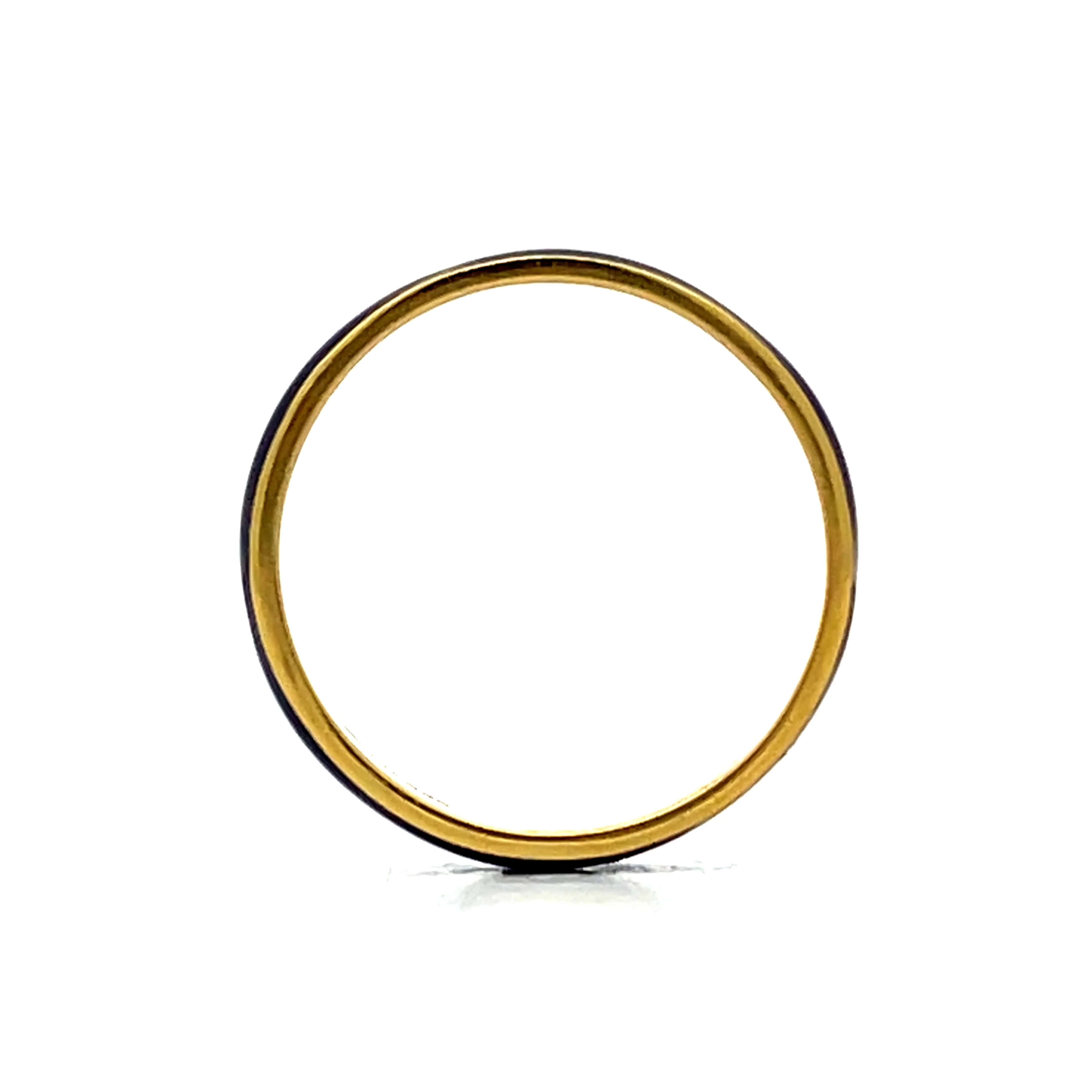 3mm Blue Enamel Stacking Band in 14k Yellow Gold - Image 4