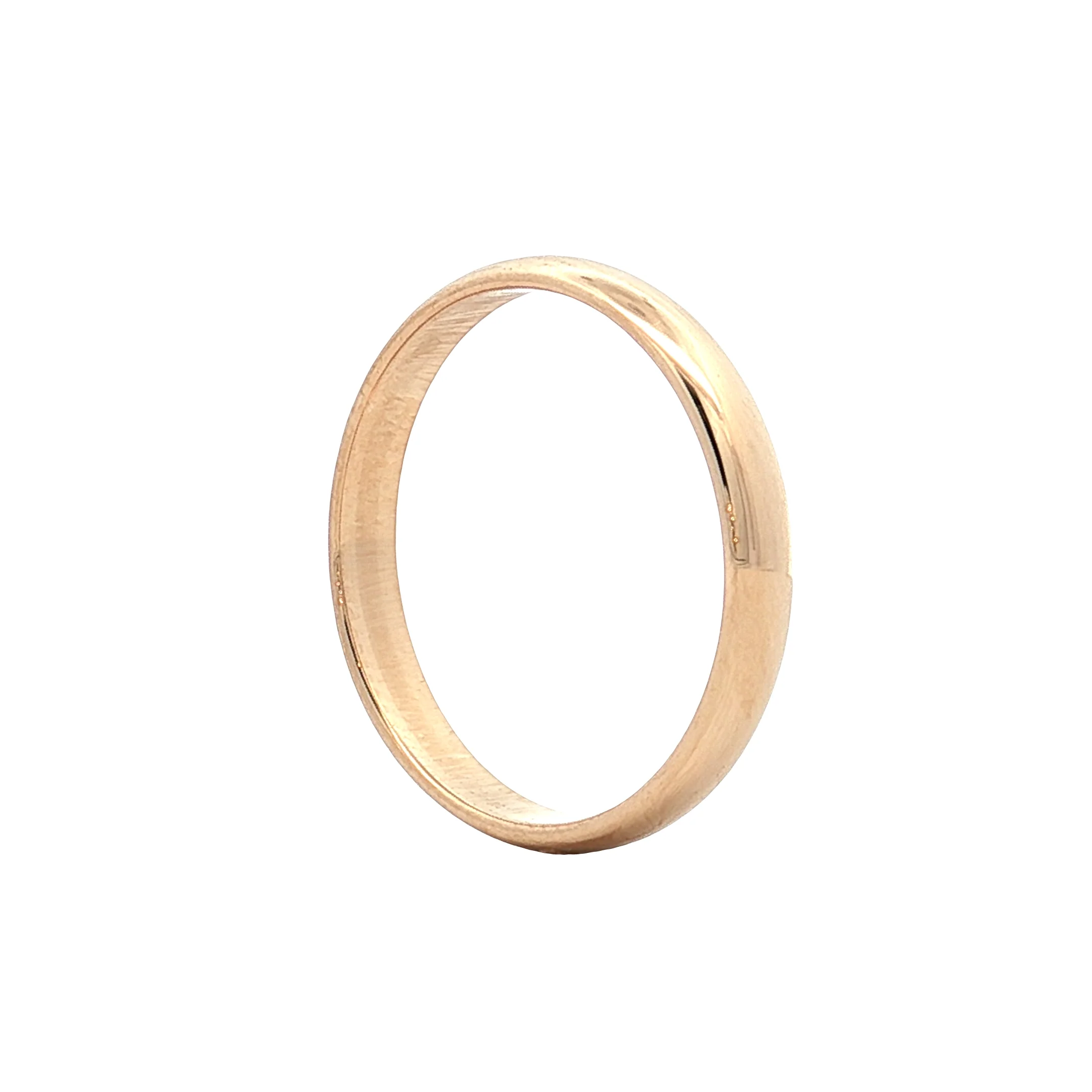 3mm Classic Half Round Wedding Band 14k Yellow Gold - Image 5