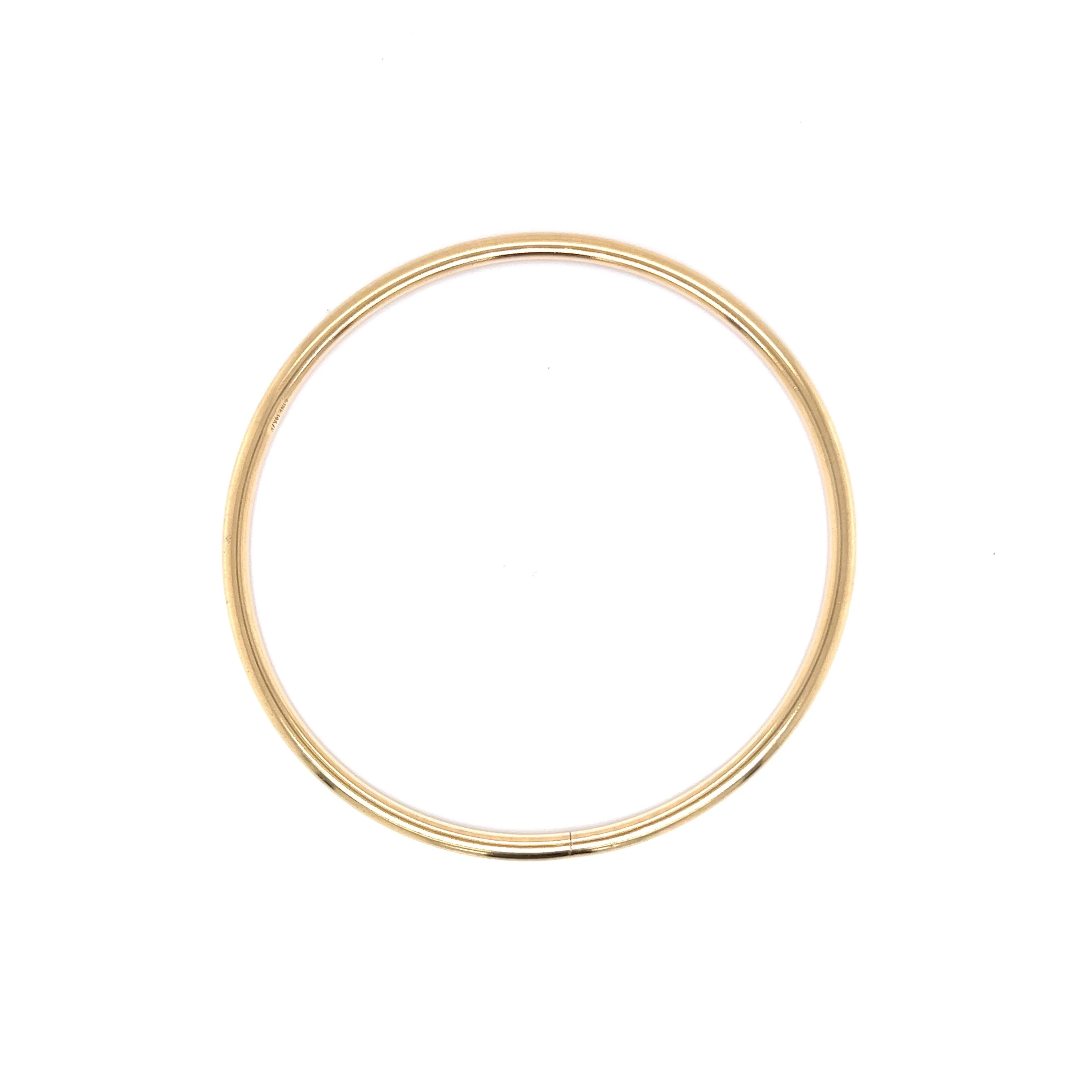 3mm Classic Round Bangle Bracelet in 14k Yellow Gold - Image 4
